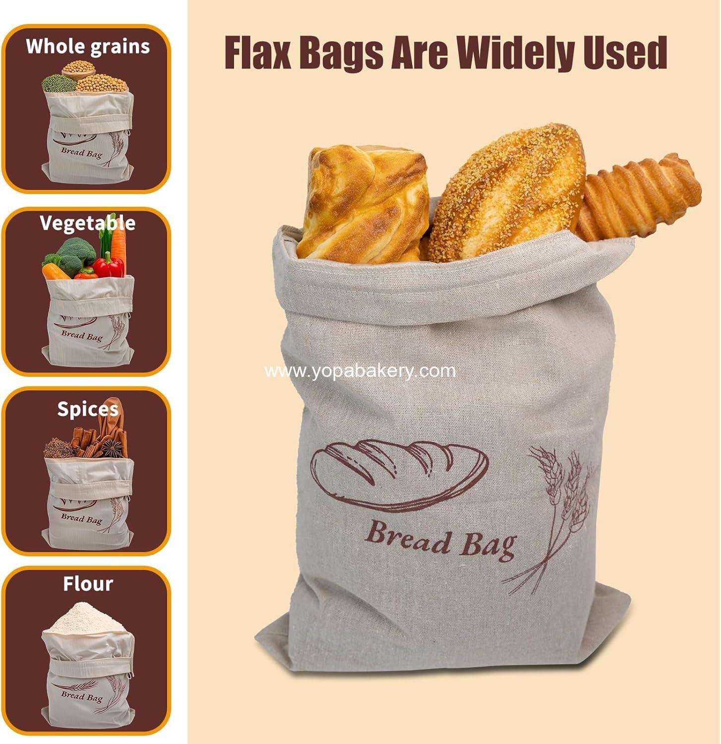 Wholesale 3 Pack Linen Bread Bags with TPU Lining - Reusable Storage for Sourdough and Homemade Breads (13x17 Inches) - Factory