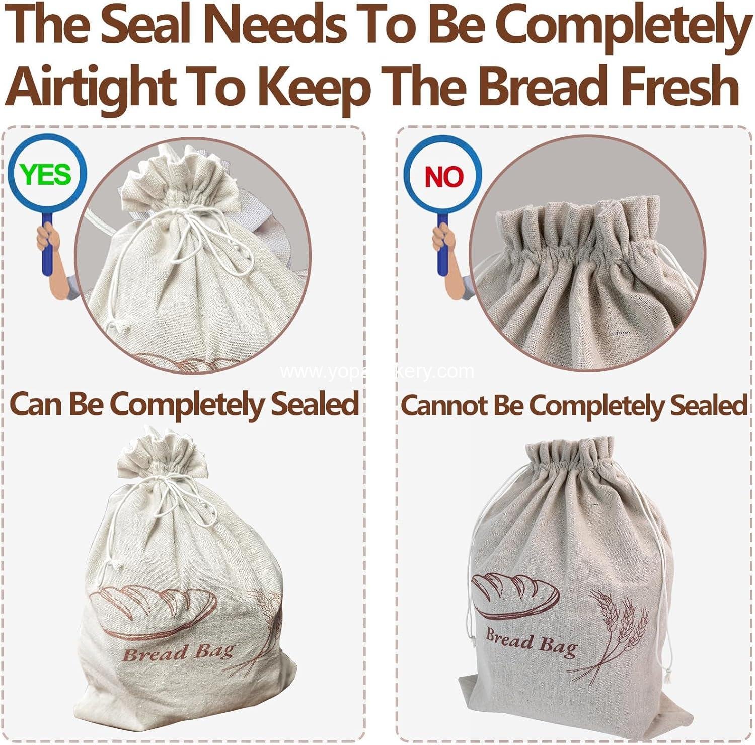 Wholesale 3 Pack Linen Bread Bags with TPU Lining - Reusable Storage for Sourdough and Homemade Breads (13x17 Inches) - Factory