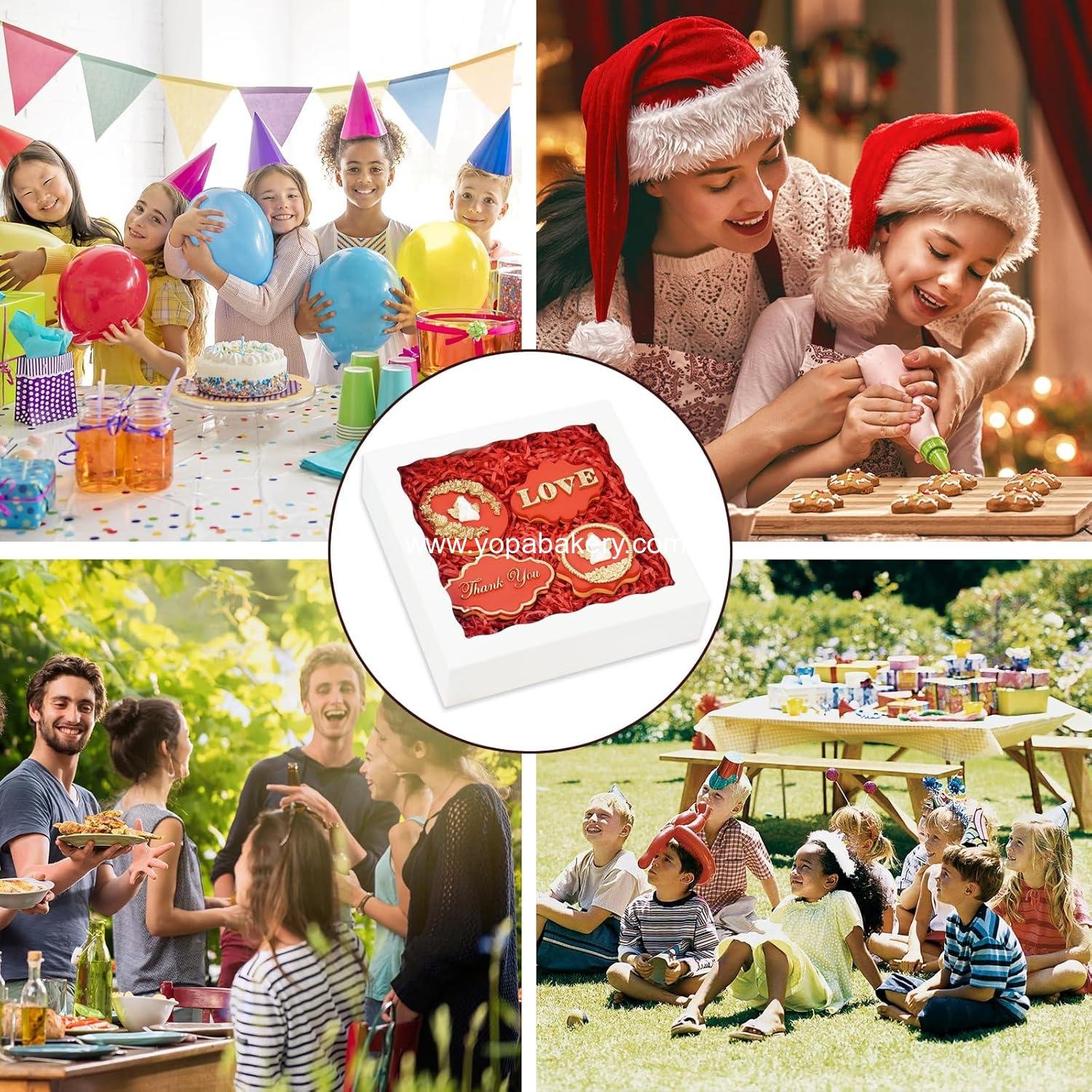 Wholesale 50pcs 8x8x2 Inch Bakery Boxes with Window, Cookie Treat Box for Macarons, Desserts, Chocolate-Covered Strawberries, Pastries, and Cakes - Factory