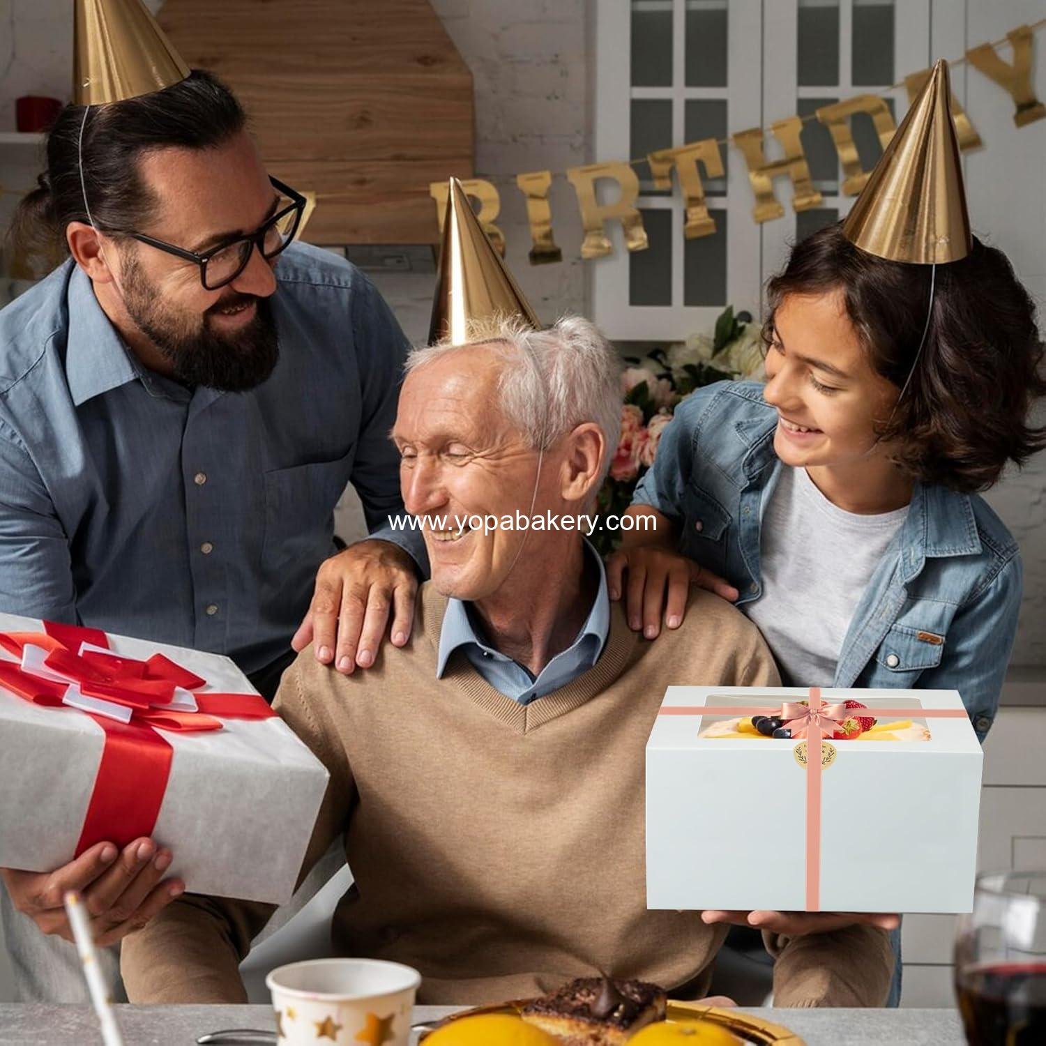 Wholesale 30pcs Cake Boxes with Window, 10x10x5 Inches Bakery Treat Boxes for Cookies, Desserts, Pastries, Chocolate-Covered Strawberries, Cupcakes, Donuts, Baked Goods - Factory