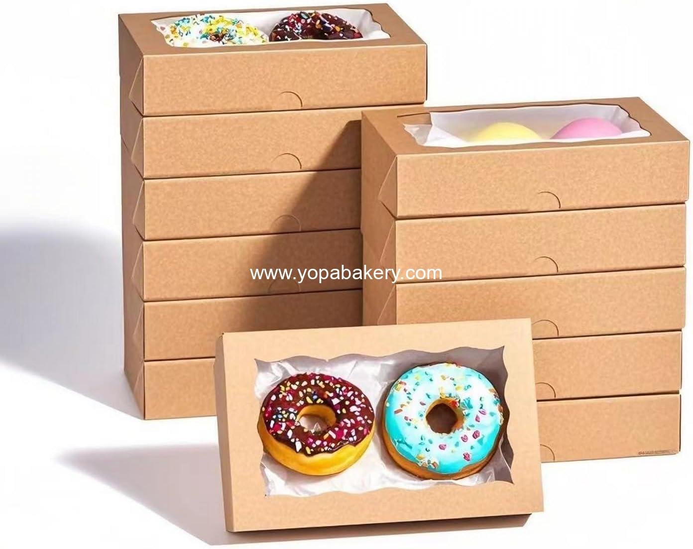 50pcs 7x4.33x1.5 Inch Brown Cookies Boxes with Window Bakery Boxes Cake Pop Boxes Chocolate Macaron Boxes Cakesickle Boxes Treat Boxes for Christmas Valentine's Father's Mother's Day