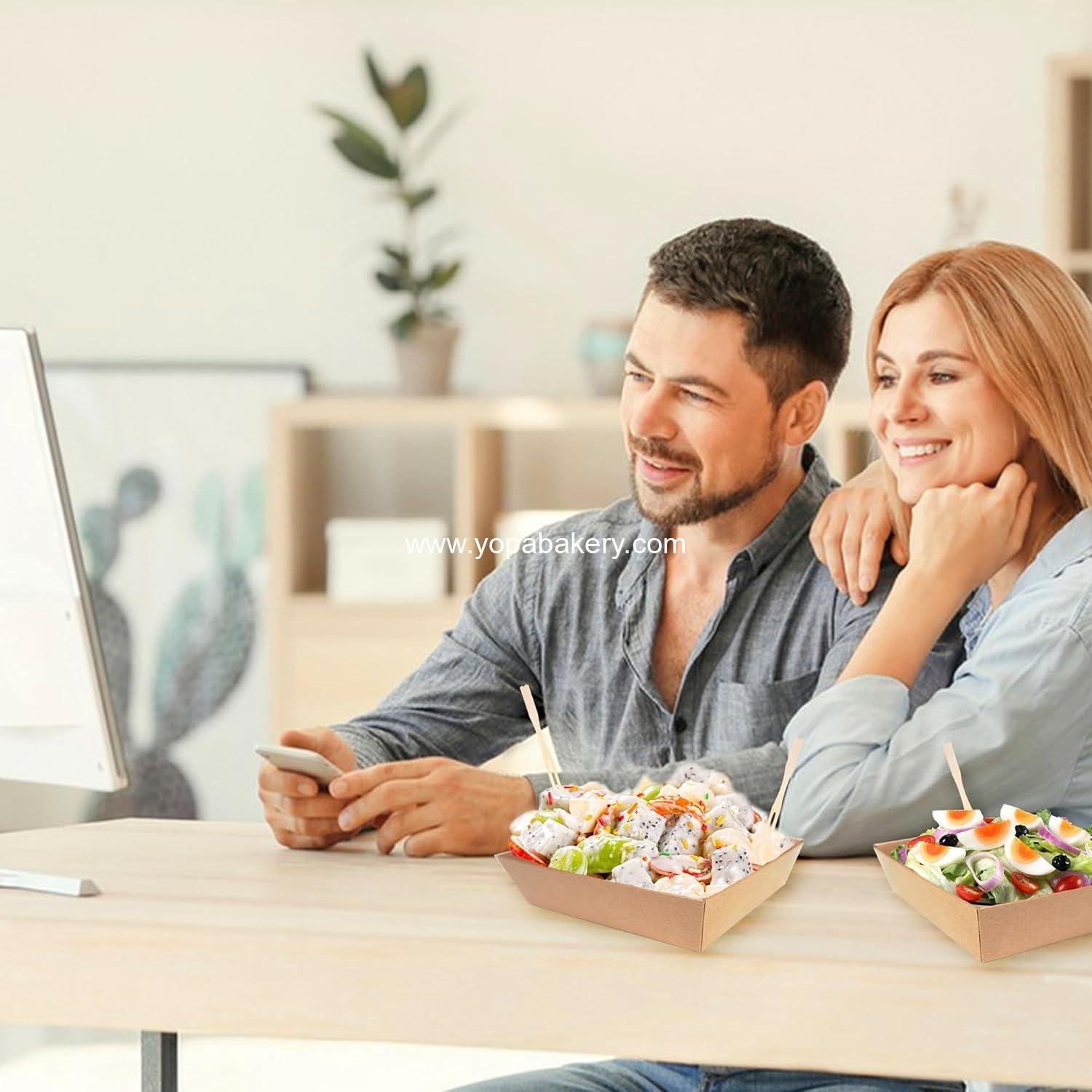 Wholesale 50-Pack 5.8x4.9 Charcuterie Boxes with Clear Lids - Kraft Paper Disposable Food Containers for Cookies, Donuts, Muffins, Sandwiches, and Salads - OEM Factory