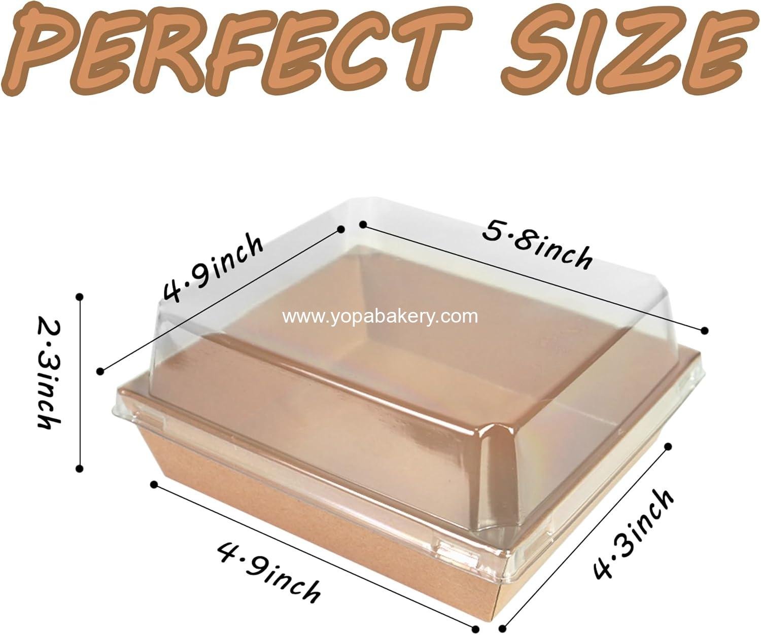 Wholesale 50-Pack 5.8x4.9 Charcuterie Boxes with Clear Lids - Kraft Paper Disposable Food Containers for Cookies, Donuts, Muffins, Sandwiches, and Salads - OEM Factory