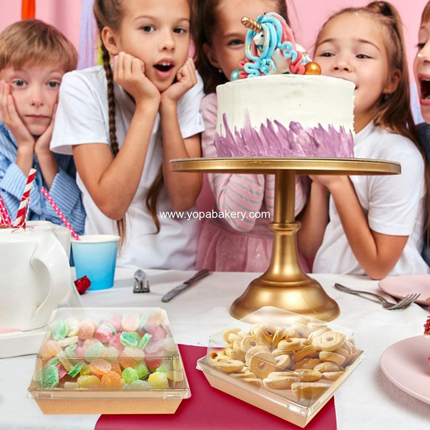 Wholesale 50-Pack 5.8x4.9 Charcuterie Boxes with Clear Lids - Kraft Paper Disposable Food Containers for Cookies, Donuts, Muffins, Sandwiches, and Salads - OEM Factory