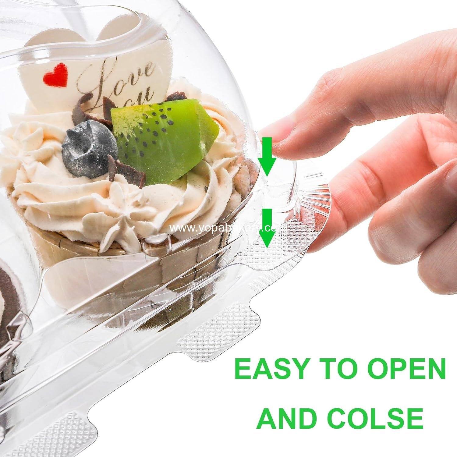 Wholesale 60 Count Plastic Cupcake Containers - 4-Compartment Disposable Holder with Lids for Cupcakes & Muffins - Hinged Lock Clamshell Box with Deep Cups for Storage - Factory