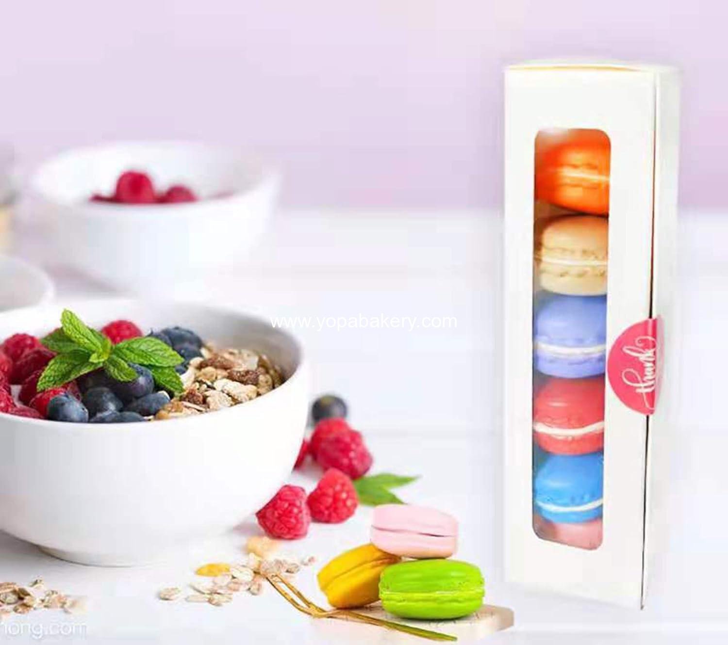 Wholesale 30 Pack Macaron Boxes with Window White Pastry for 6 Bakery French Cocoa Truffle Wedding Gift Dessert Cookies Treat Delivery Box Factory