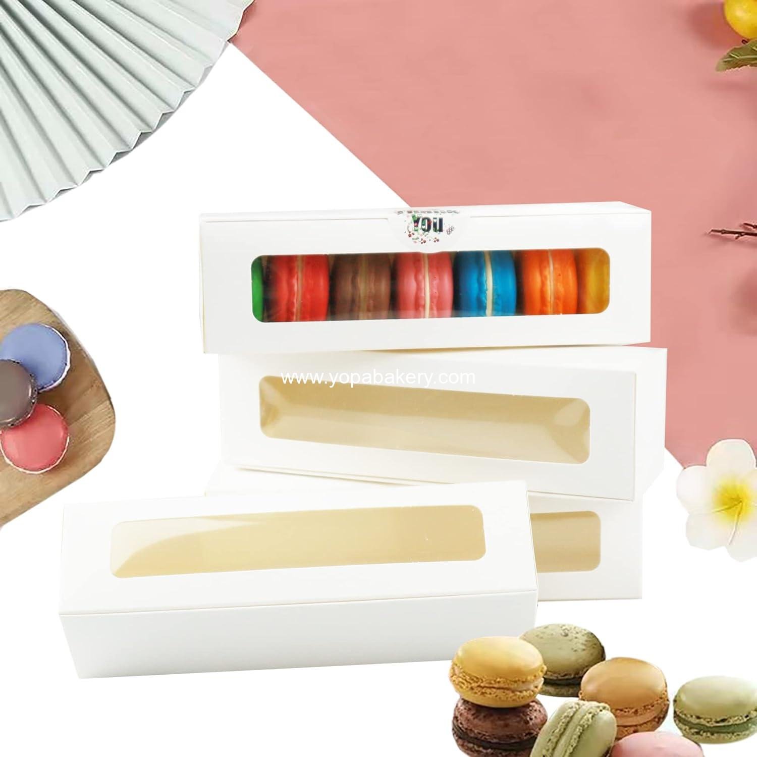 Wholesale 30 Pack Macaron Boxes with Window White Pastry for 6 Bakery French Cocoa Truffle Wedding Gift Dessert Cookies Treat Delivery Box Factory