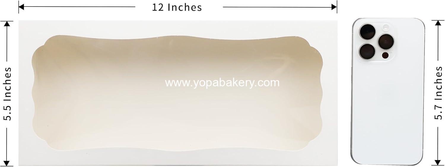 Wholesale 24-Piece 12x5.5x2.5 Inch White Bakery Boxes with Window for Cookies, Donuts, Pastries, Pies, Muffins, and Chocolate-Covered Strawberries - Factory Wholesale 24-Piece 12x5.5x2.5 Inch White Bakery Boxes with Window for Cookies, Donuts, Pastries, Pies, Muffins, and Chocolate-Covered Strawberries - Factory