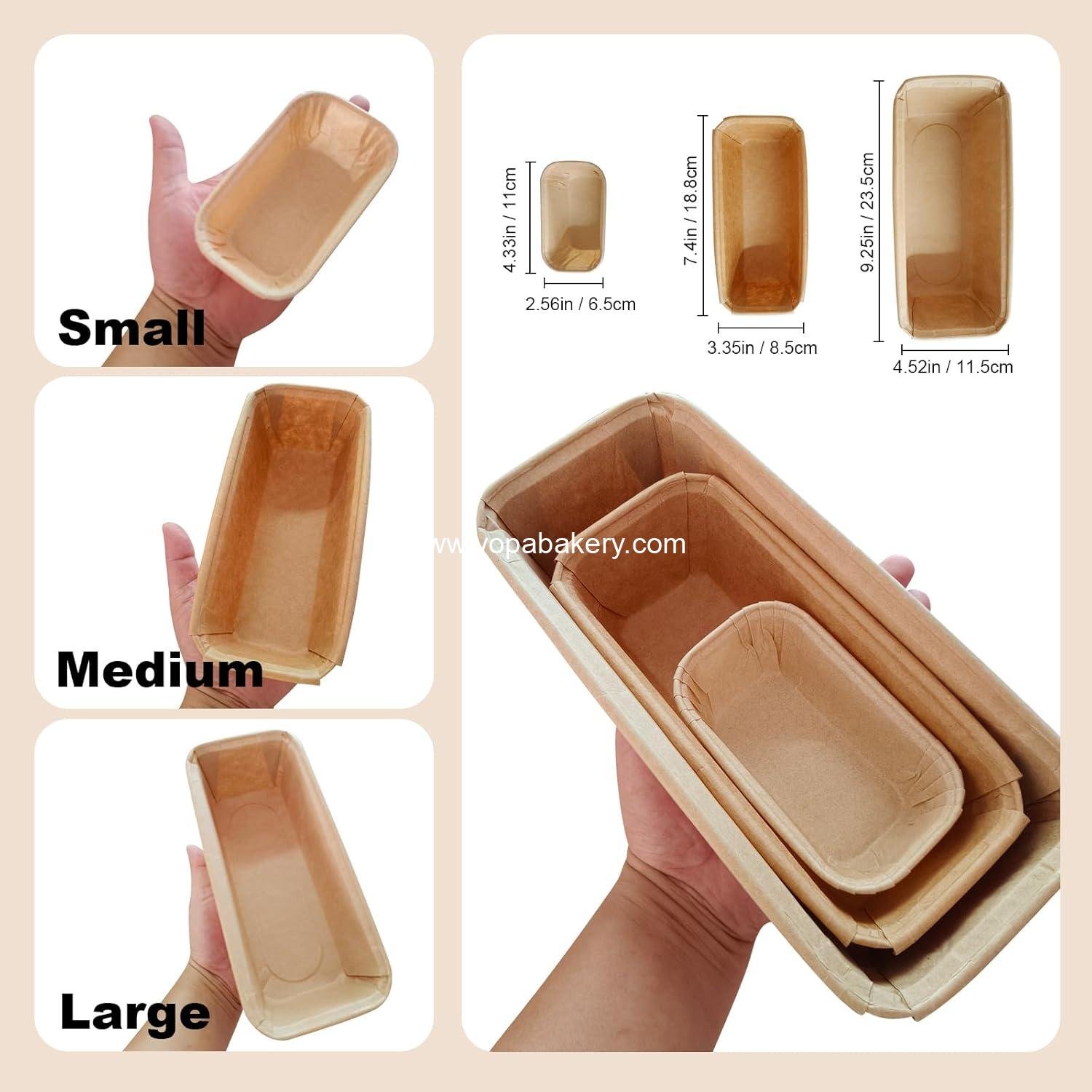 Wholesale 50PCS Disposable Paper Loaf Pans, Rectangle Baking Molds, Kraft Bread Loaf Pans, Microwave and Freezer Safe (Small) - Factory