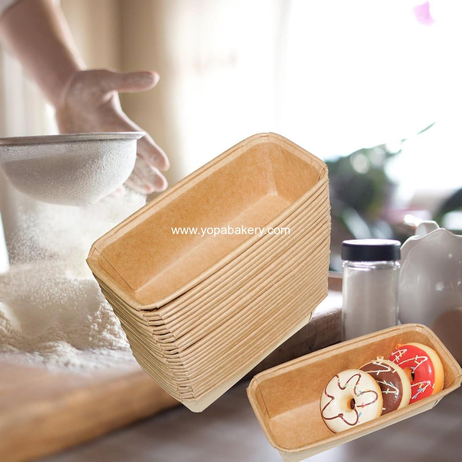 Wholesale 50PCS Disposable Paper Loaf Pans, Rectangle Baking Molds, Kraft Bread Loaf Pans, Microwave and Freezer Safe (Small) - Factory