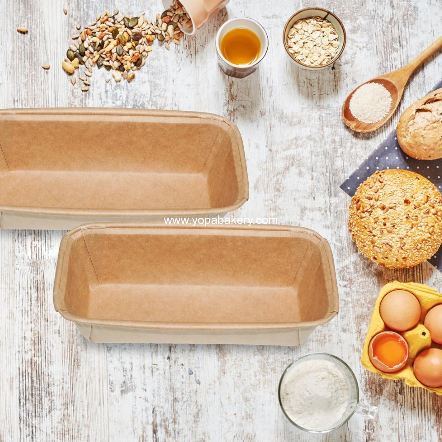 Wholesale 50PCS Disposable Paper Loaf Pans, Rectangle Baking Molds, Kraft Bread Loaf Pans, Microwave and Freezer Safe (Small) - Factory