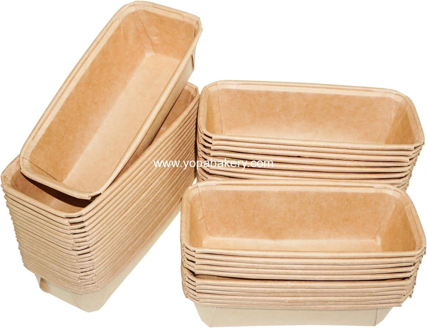 50PCS Paper Loaf Pan, Rectangle Loaf Pans, Disposable Baking Loft Mold, Kraft Bread Loaf Pan, Disposable Paper Baking Loft Pans, Microwave Oven Freezer Safe (Small)