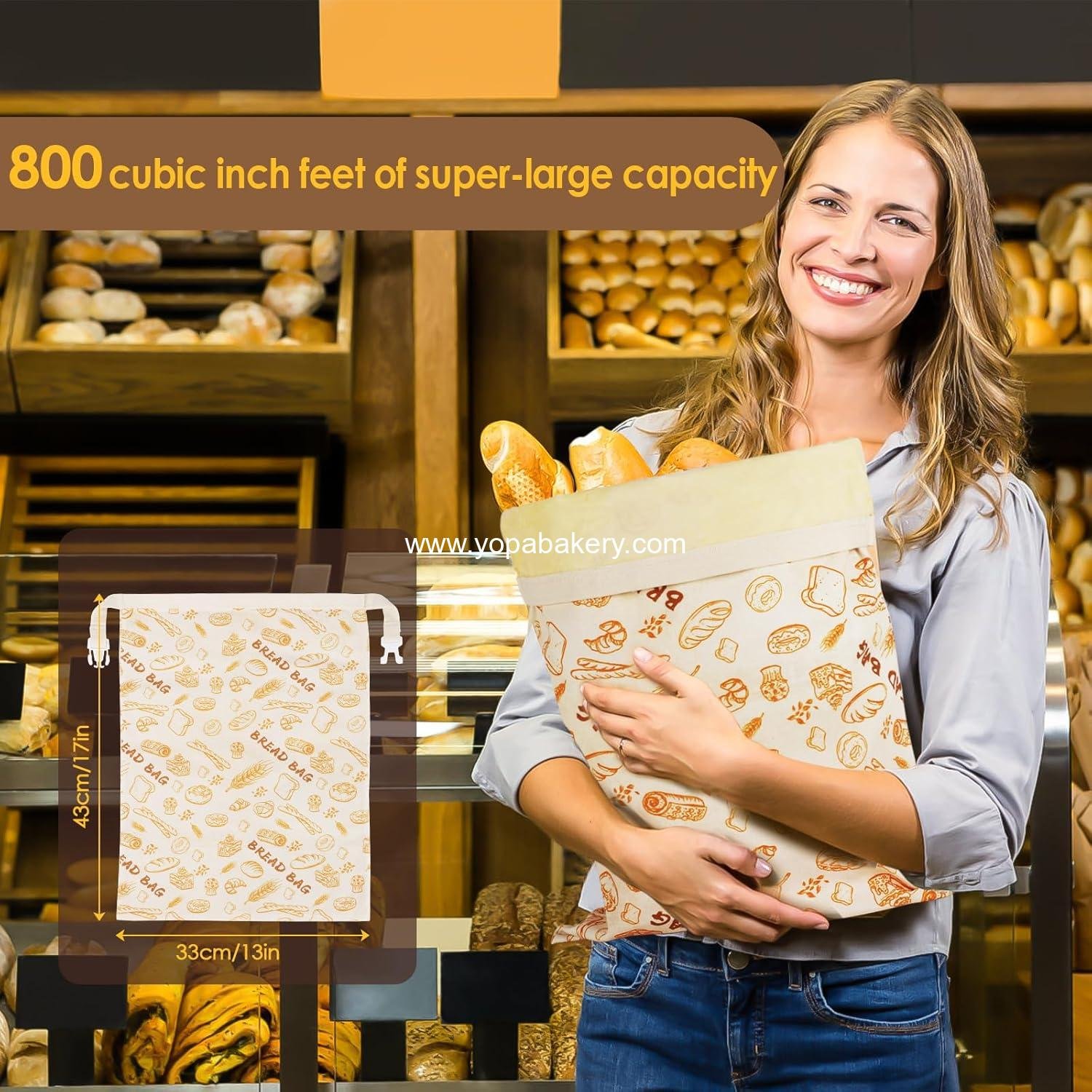 Wholesale Reusable Beeswax Bread Bags - Large 17x13 Inch for Sourdough & Homemade Bread Storage | Eco-Friendly Cotton Food Bags - Easy to Clean & Daily Use - Factory