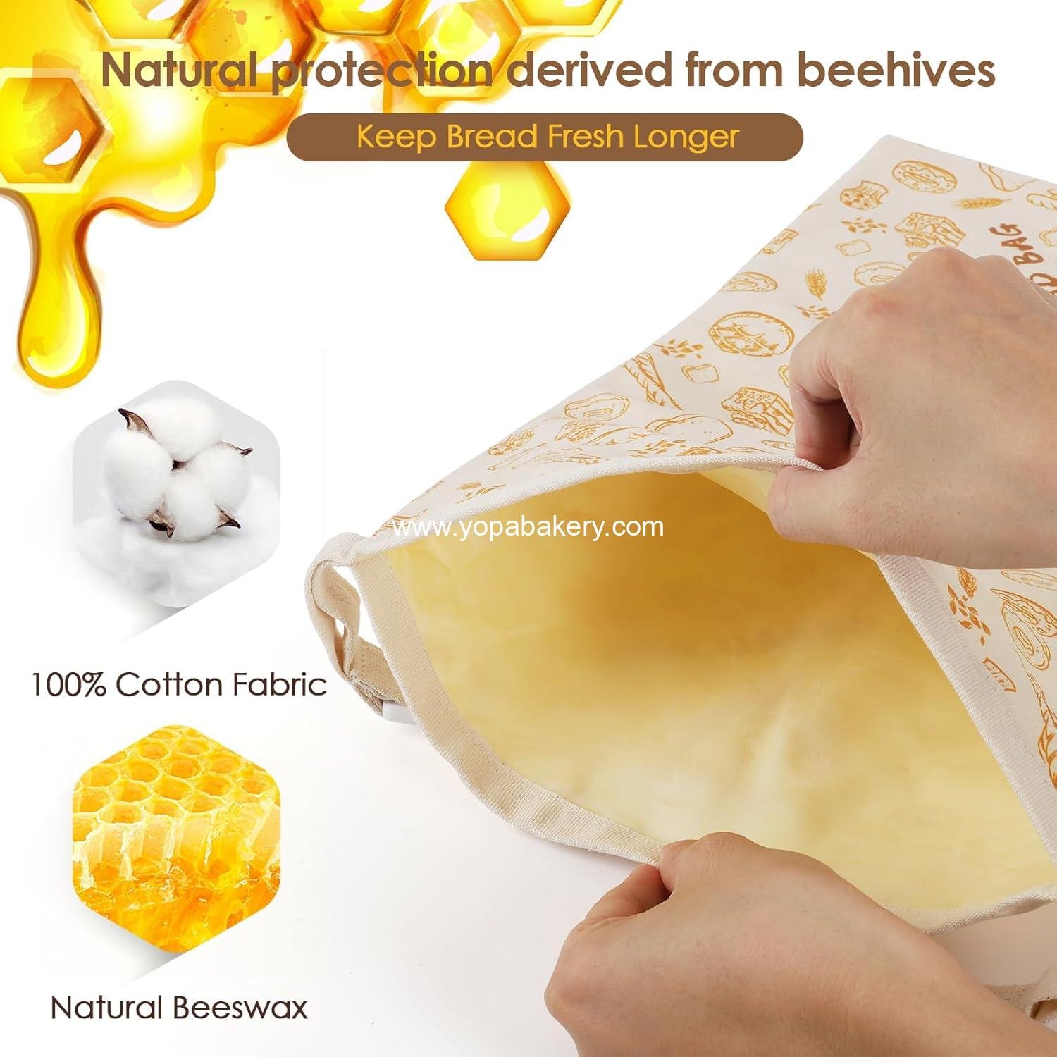 Wholesale Reusable Beeswax Bread Bags - Large 17x13 Inch for Sourdough & Homemade Bread Storage | Eco-Friendly Cotton Food Bags - Easy to Clean & Daily Use - Factory