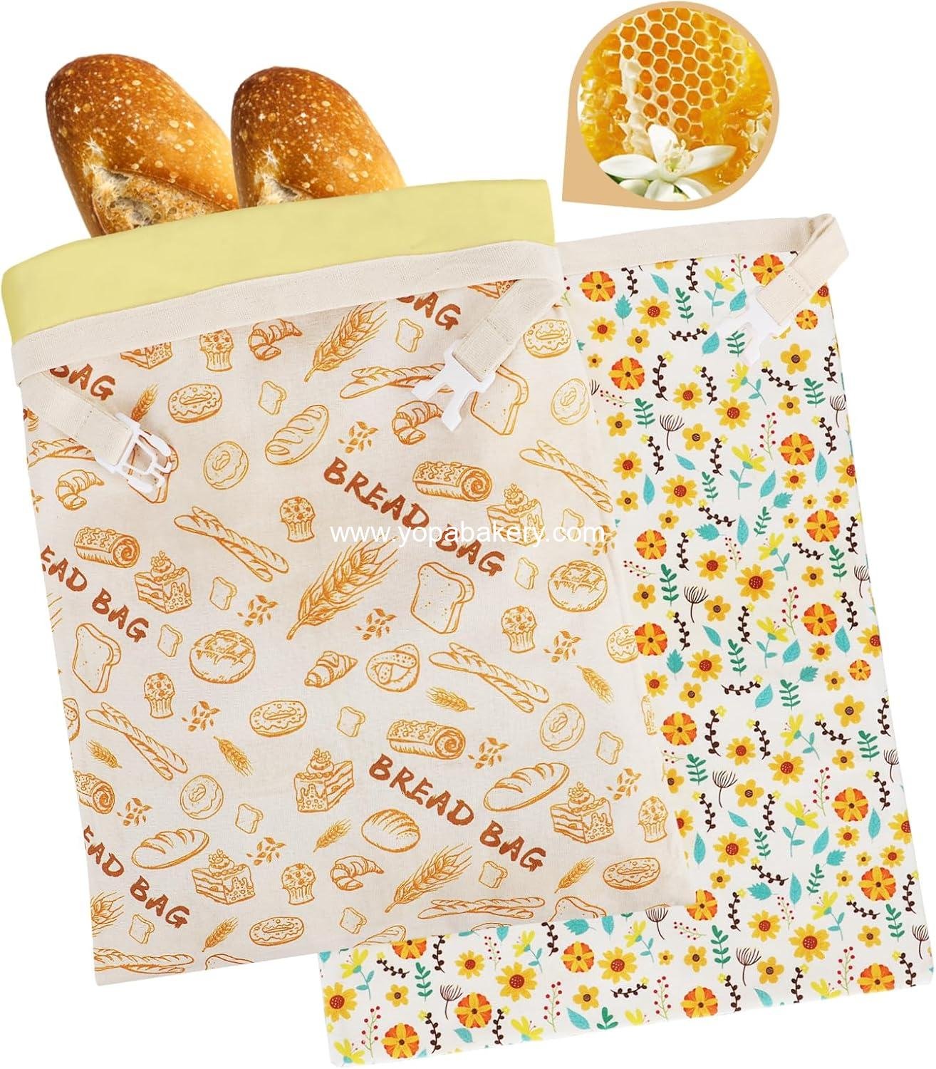 2-Pack Reusable Beeswax Bread Bags - Large 17x13 Inch for Sourdough & Homemade Bread Storage | All-Natural Beeswax Preservation, Eco-Friendly Cotton Food Bags - Easy to Clean & Daily Use