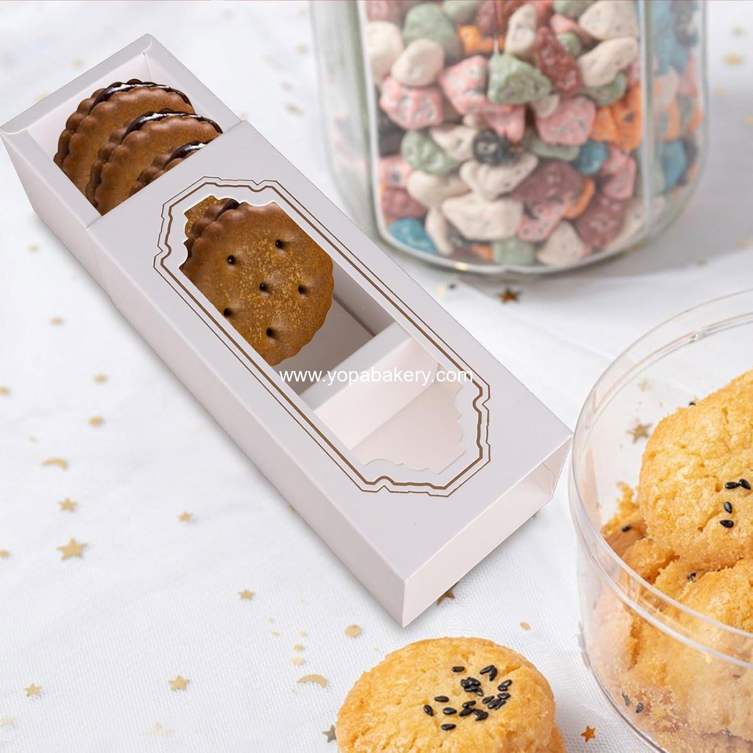 Wholesale Macaron Boxes for 5 to 6 - 50 Pack White Packaging with Clear Display Window for Muffins, Donuts, Mini Cupcakes, and Cookies - Manufacturer