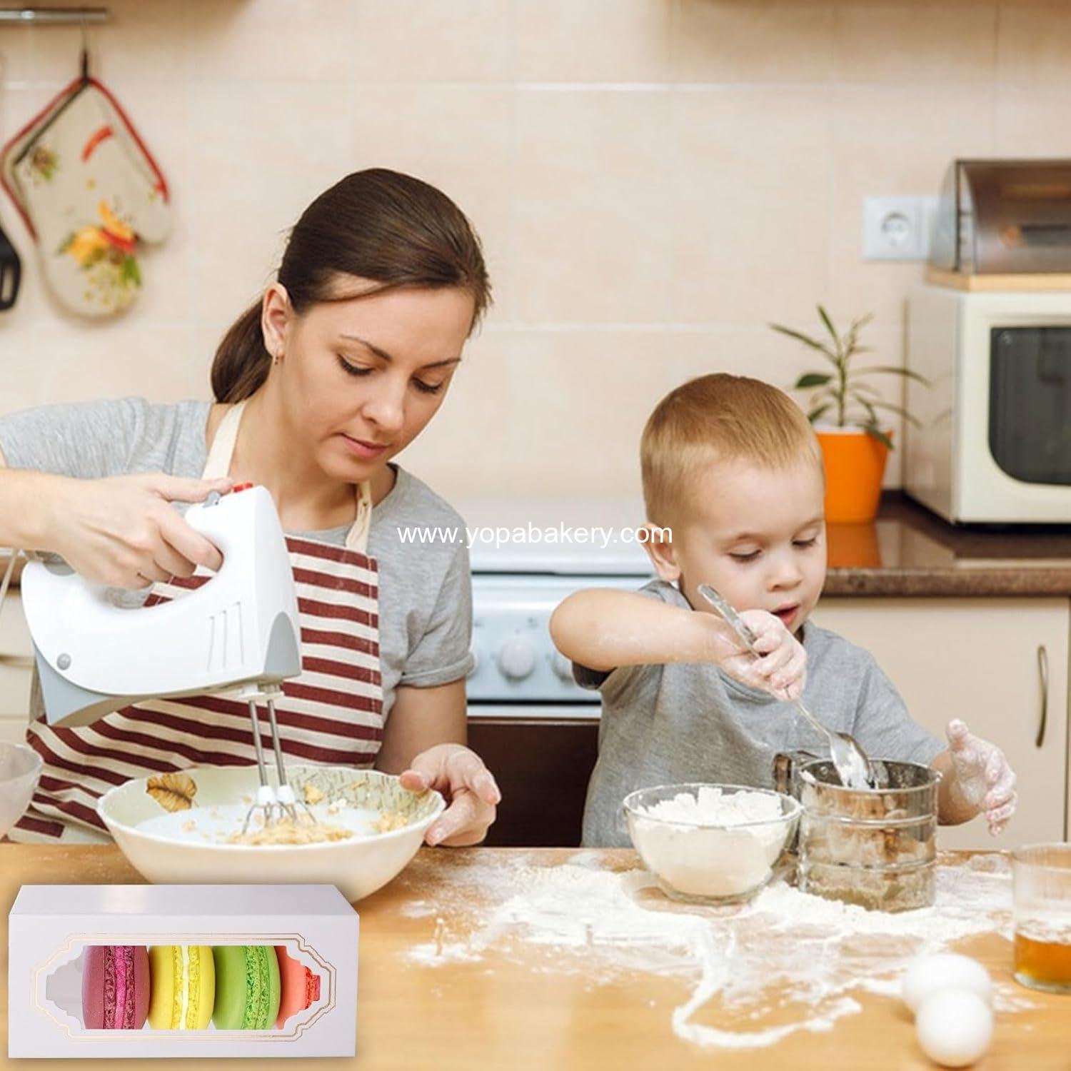 Wholesale Macaron Boxes for 5 to 6 - 50 Pack White Packaging with Clear Display Window for Muffins, Donuts, Mini Cupcakes, and Cookies - Manufacturer