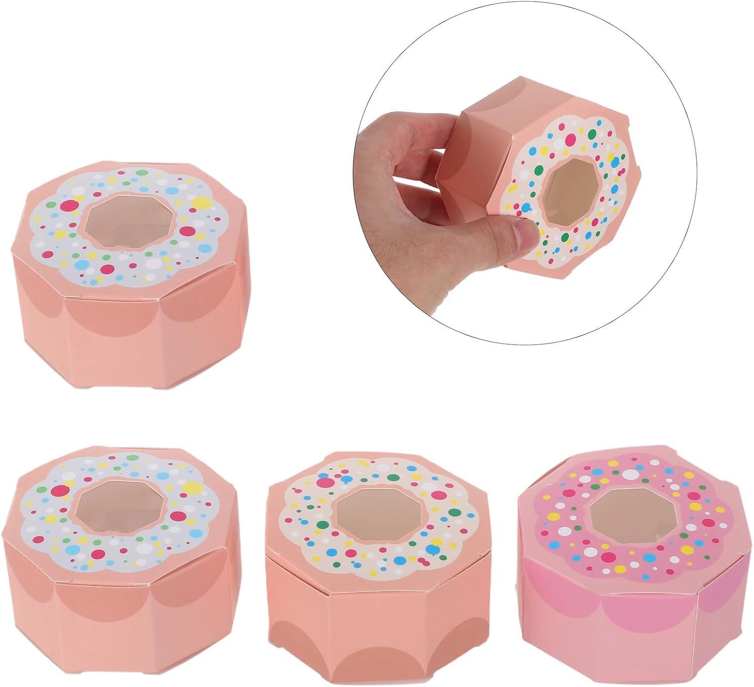 Wholesale 60pcs Donut Party Favor Boxes Candy Treat Bags Pastry Bakery Decorations Supplies Factory