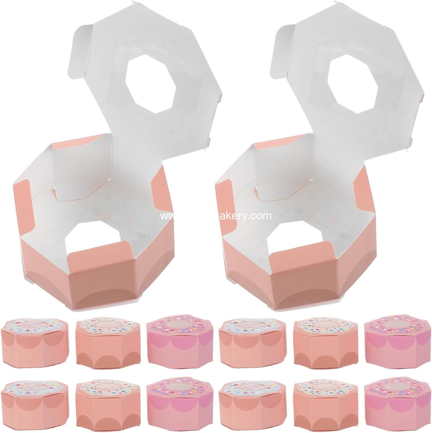 Wholesale 60pcs Donut Party Favor Boxes Candy Treat Bags Pastry Bakery Decorations Supplies Factory