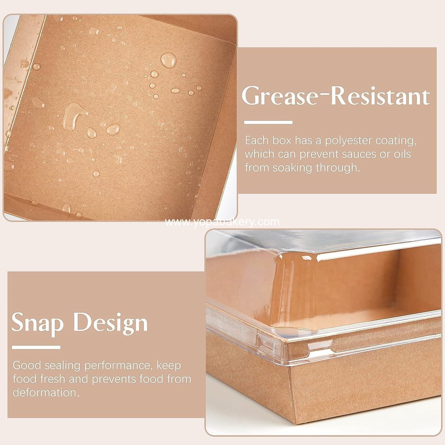 Wholesale 50 Pack 5-Inch Square Paper Charcuterie Boxes with Clear Lids - Kraft Bakery Containers for Desserts, Cookies, Sandwiches, Strawberries - Factory