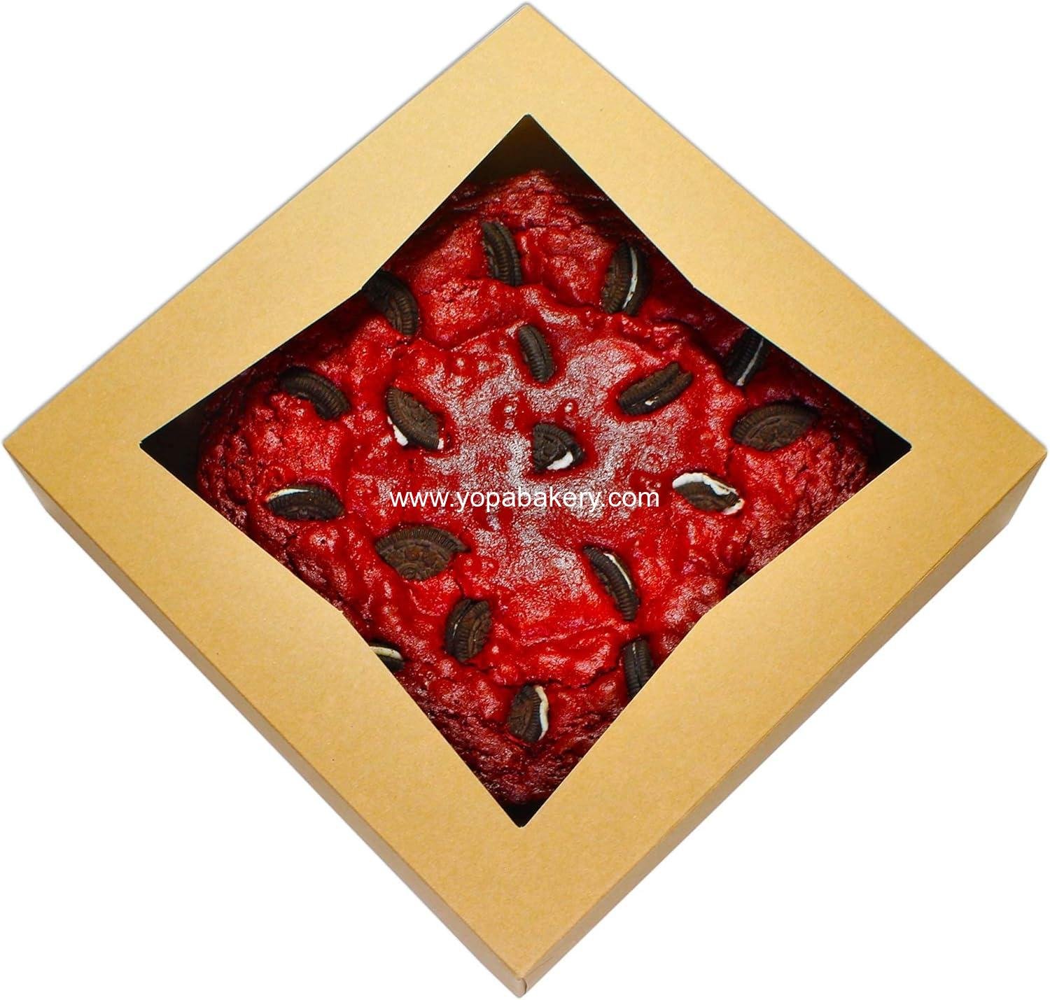 Wholesale Pie Boxes 10x10x2.5 Inch | Brown | 25 pcs Auto-Popup | Ideal for Bakery, Pastry, Treats, Cookies, Cheesecake, Cake, Muffins, Donuts | Factory