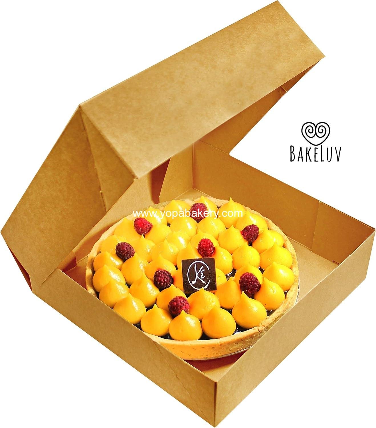 Wholesale Pie Boxes 10x10x2.5 Inch | Brown | 25 pcs Auto-Popup | Ideal for Bakery, Pastry, Treats, Cookies, Cheesecake, Cake, Muffins, Donuts | Factory