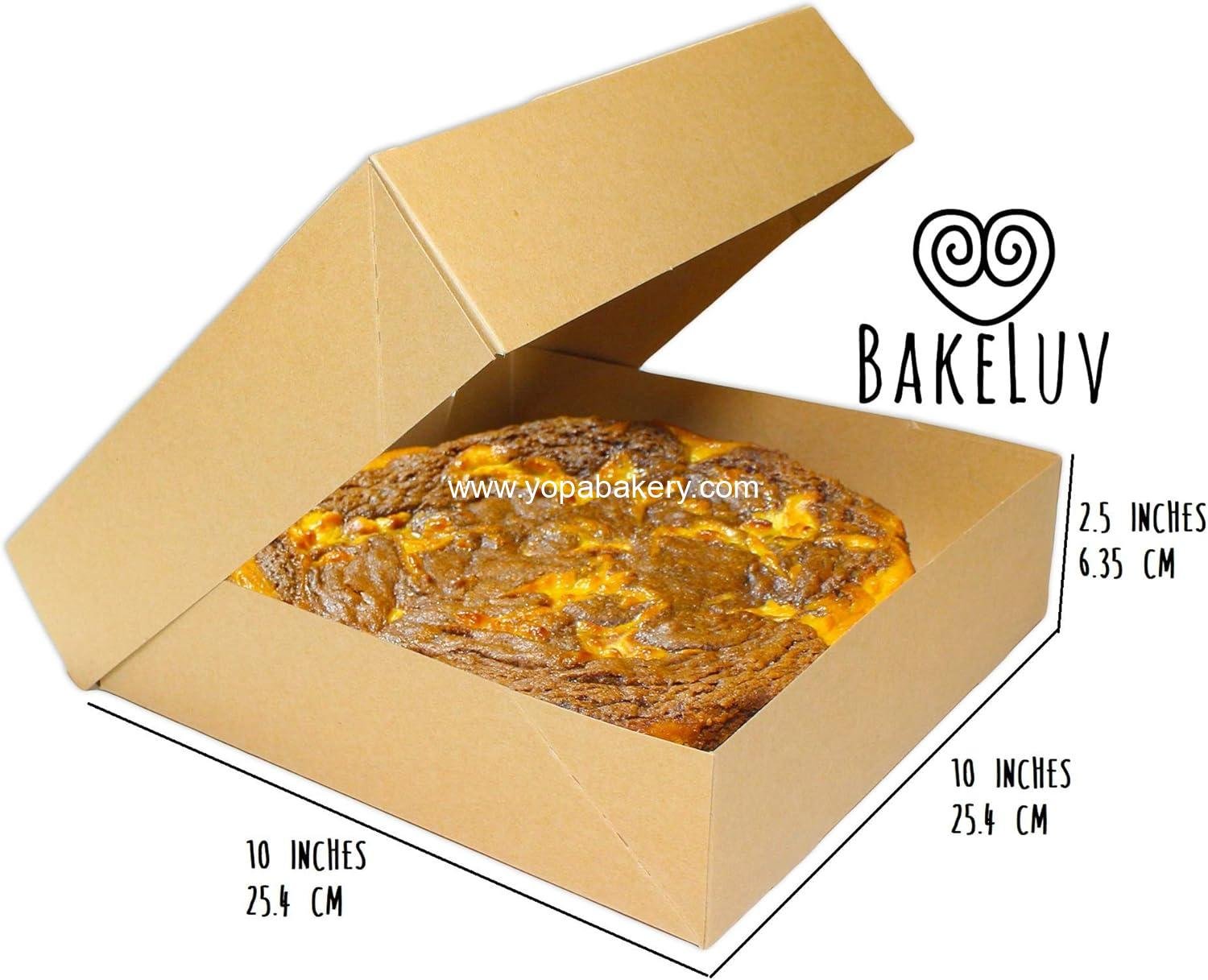 Wholesale Pie Boxes 10x10x2.5 Inch | Brown | 25 pcs Auto-Popup | Ideal for Bakery, Pastry, Treats, Cookies, Cheesecake, Cake, Muffins, Donuts | Factory