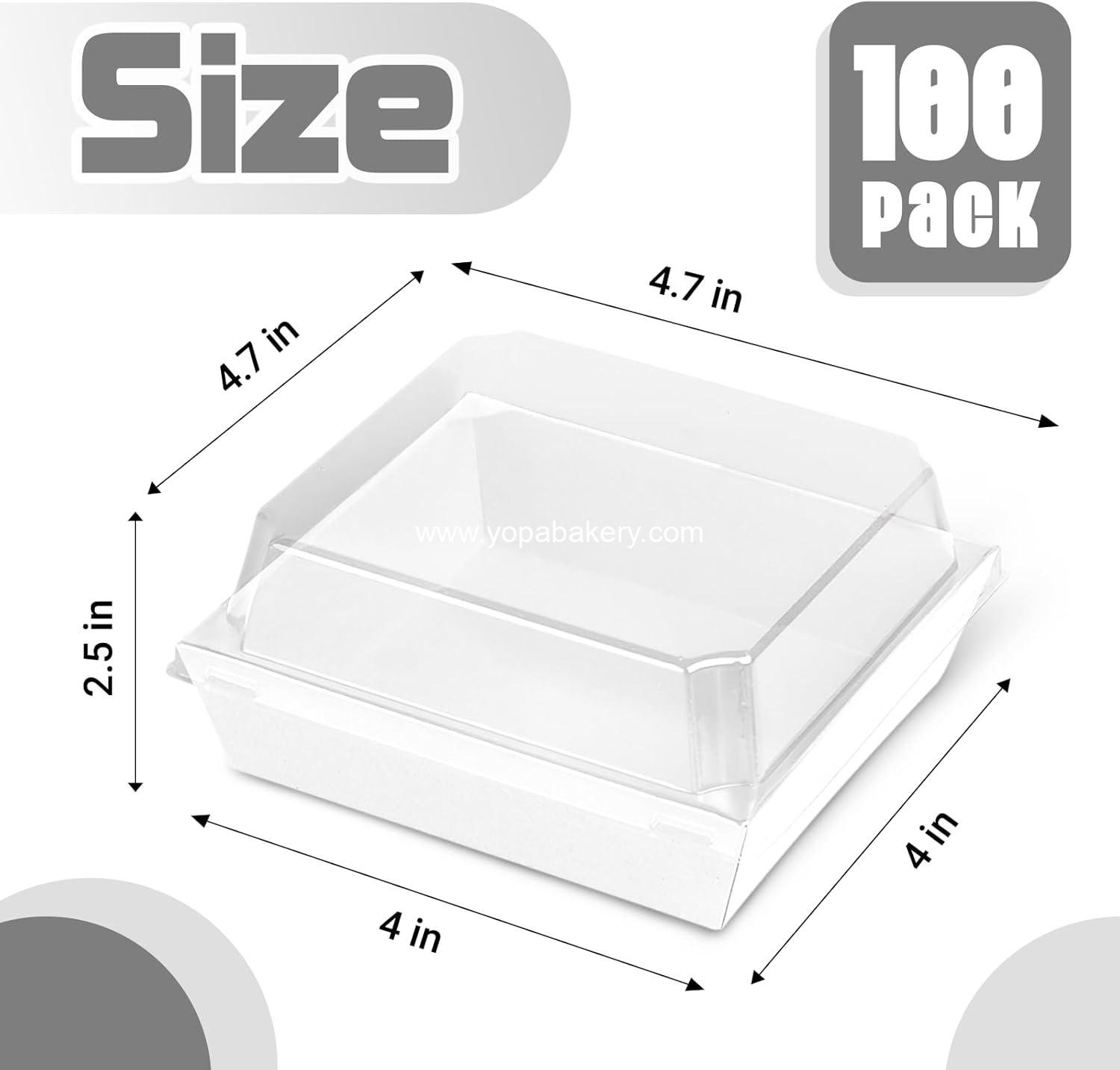 Wholesale 50 Pack Plastic Charcuterie Boxes with Clear Lids, 4