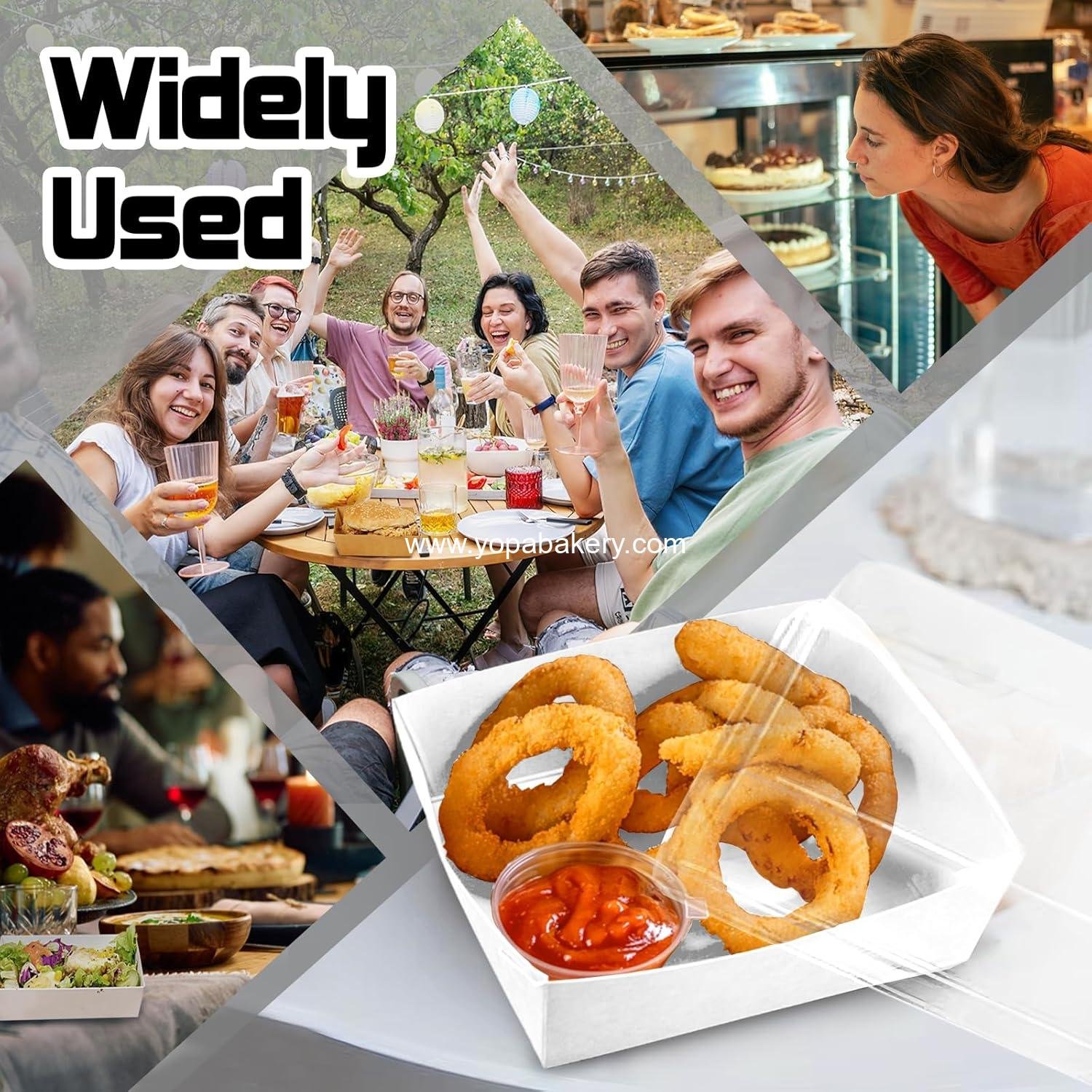 Wholesale 50 Pack Plastic Charcuterie Boxes with Clear Lids, 4