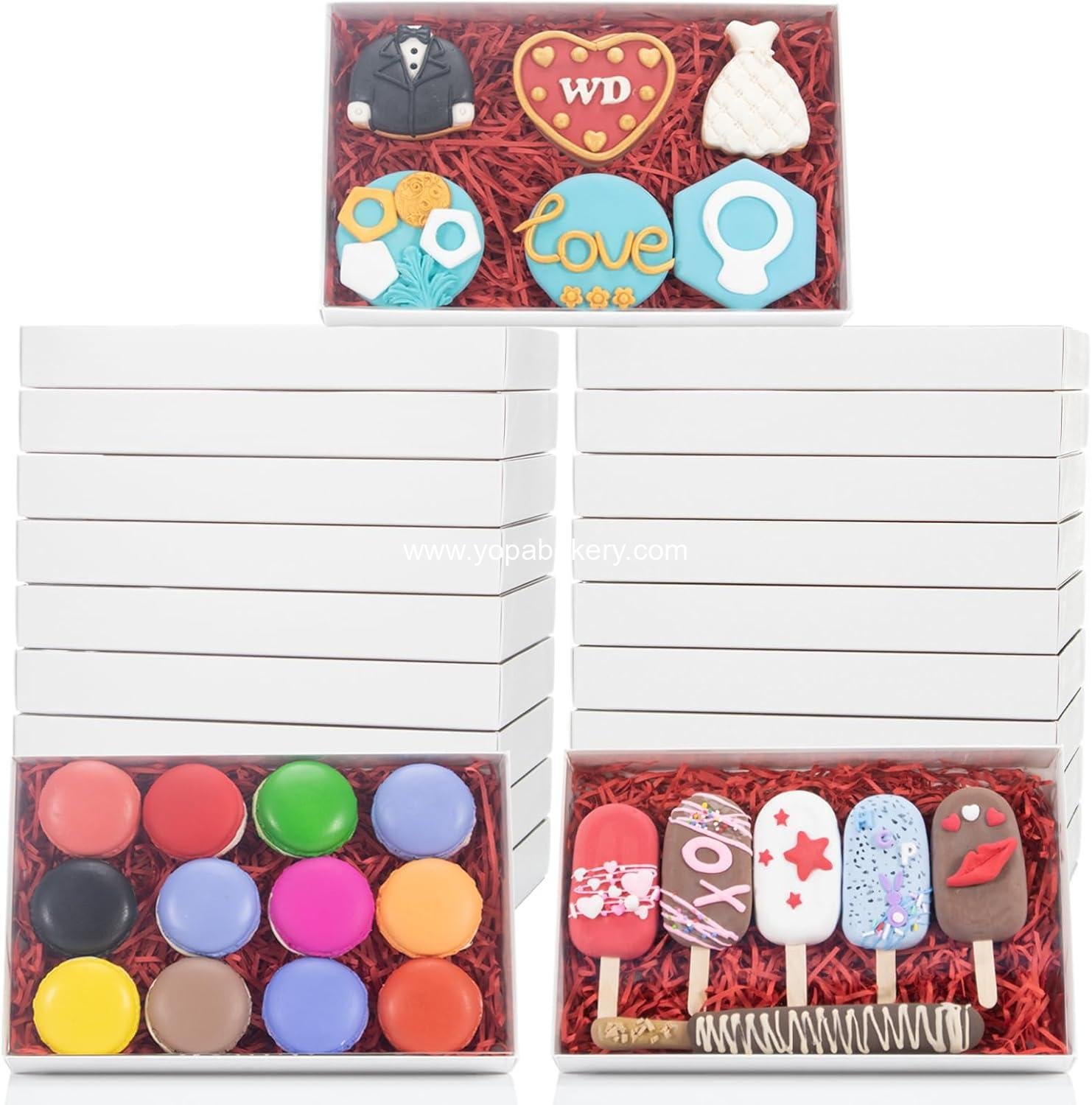 Wholesale Clear White Cookie Boxes - 24 Pack, 9.5" x 6" x 1.25", Full Window Bakery Cakesicle and Macaron Boxes for Christmas, Valentine's, Halloween, Easter, Father's Day, Mother's Day, Wedding, Factory
