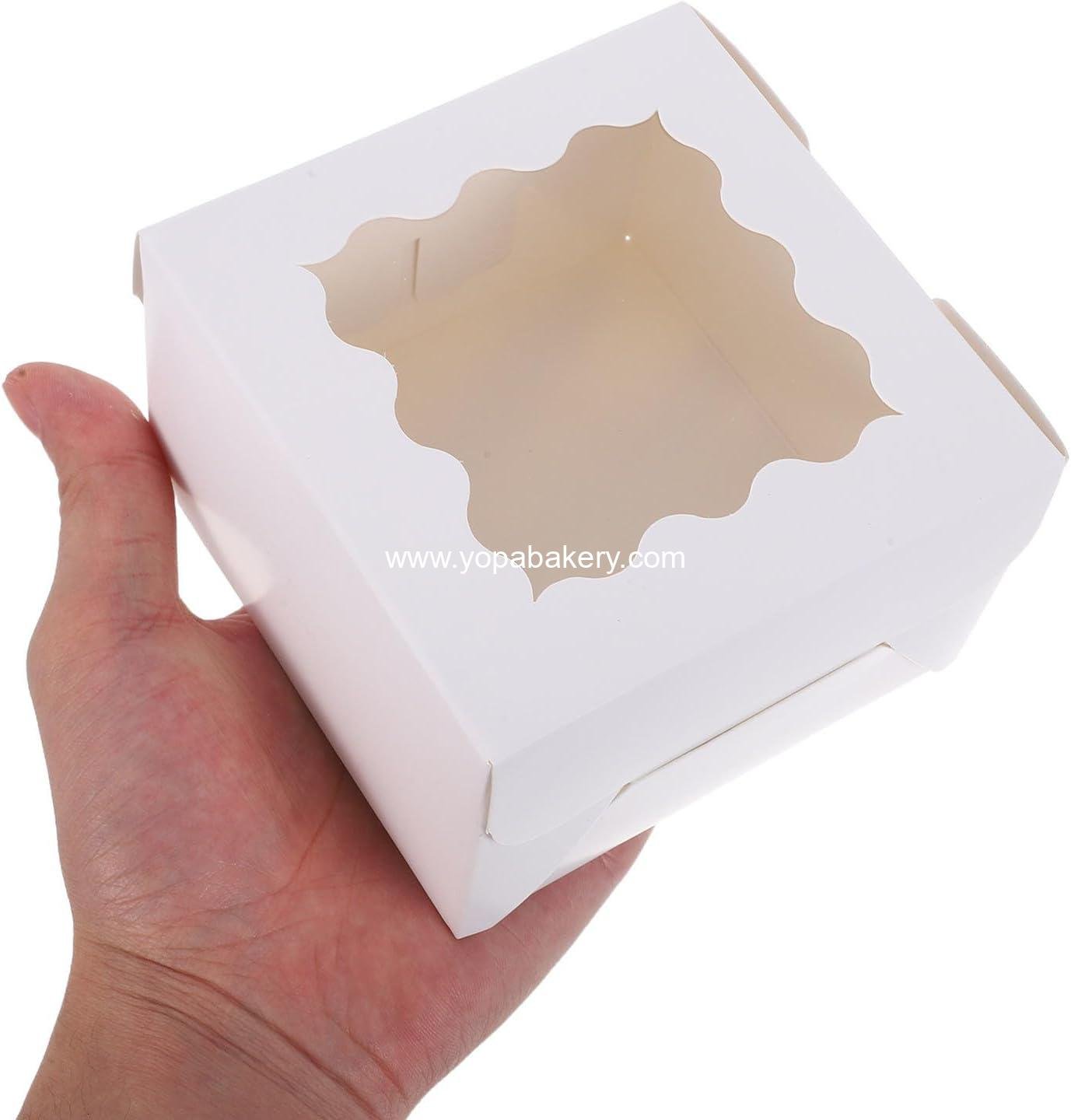 Wholesale 50PCS Cake Box with Window - White Square Bakery Container for Cakes, Donuts, Cookies, Chocolate, Pies, Wedding, Christmas, Party 4x4x2.5 inches Factory Wholesale 50PCS Cake Box with Window - White Square Bakery Container for Cakes, Donuts, Cookies, Chocolate, Pies, Wedding, Christmas, Party 4x4x2.5 inches Factory