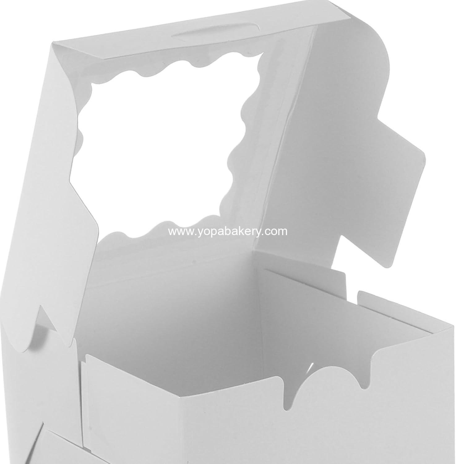 Wholesale 50PCS Cake Box with Window - White Square Bakery Container for Cakes, Donuts, Cookies, Chocolate, Pies, Wedding, Christmas, Party 4x4x2.5 inches Factory Wholesale 50PCS Cake Box with Window - White Square Bakery Container for Cakes, Donuts, Cookies, Chocolate, Pies, Wedding, Christmas, Party 4x4x2.5 inches Factory