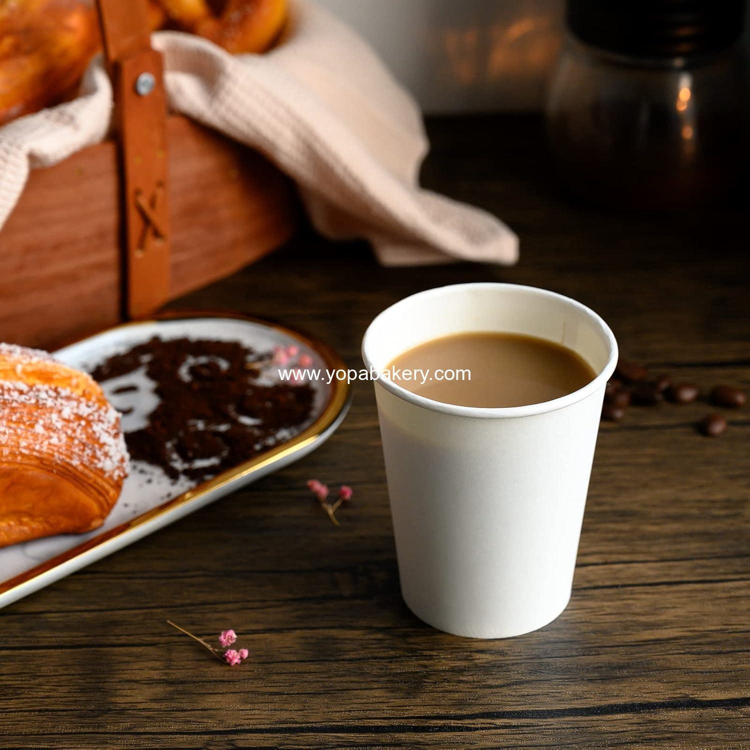 Wholesale 12 oz Disposable Paper Coffee Cups [100 Pack] - White Hot Coffee Paper Cups, Thickened Paper Style - Factory