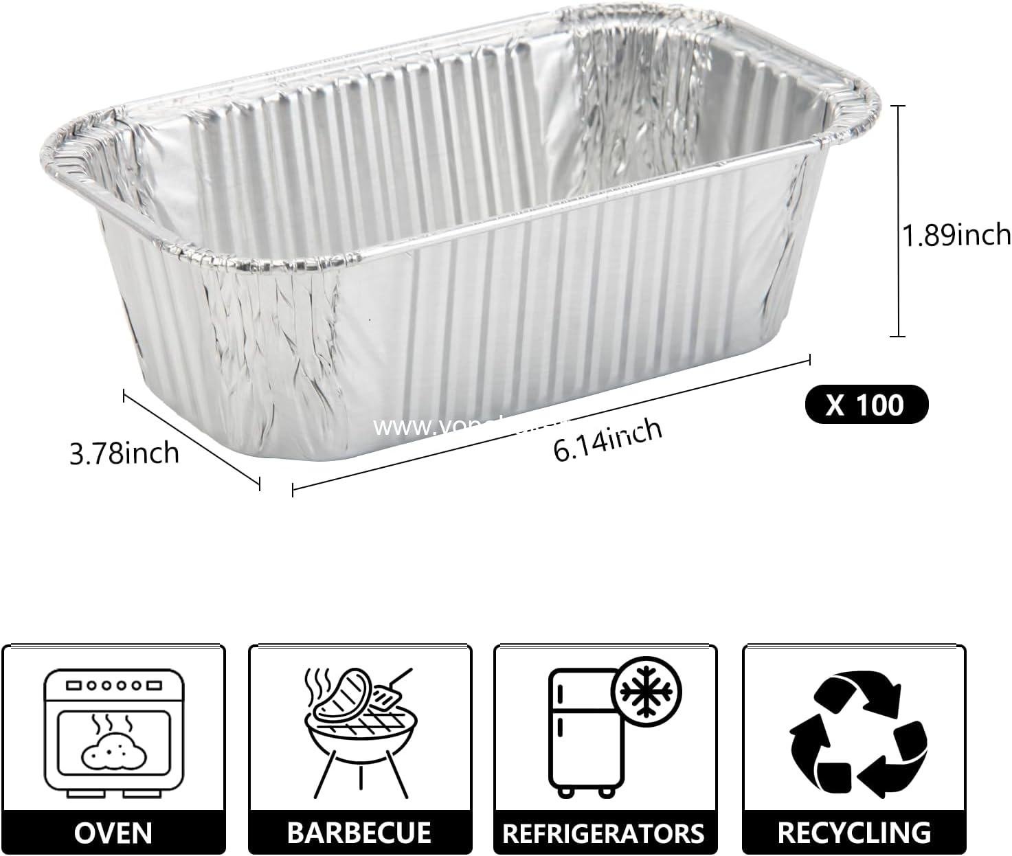 Wholesale 1lb Aluminum Mini Loaf Pans - Silver Disposable Foil Baking Tins for Parties, Picnics, Gifts - 6