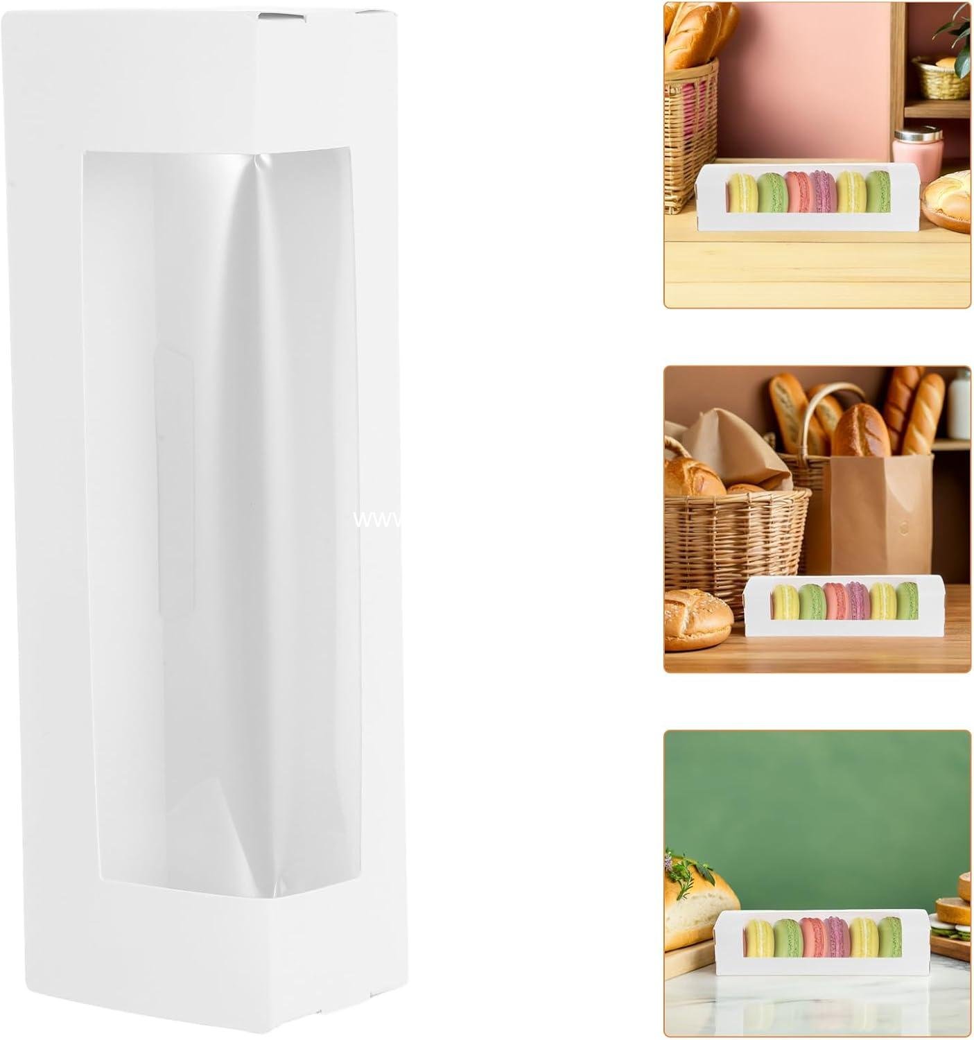 Wholesale Rectangular Window Bakery Boxes 20pcs for Cake, Pastry, Cookies, Chocolate, Muffins, 8.65x2.75x1.97, OEM Factory