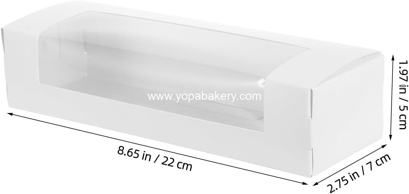 Wholesale Rectangular Window Bakery Boxes 20pcs for Cake, Pastry, Cookies, Chocolate, Muffins, 8.65x2.75x1.97, OEM Factory