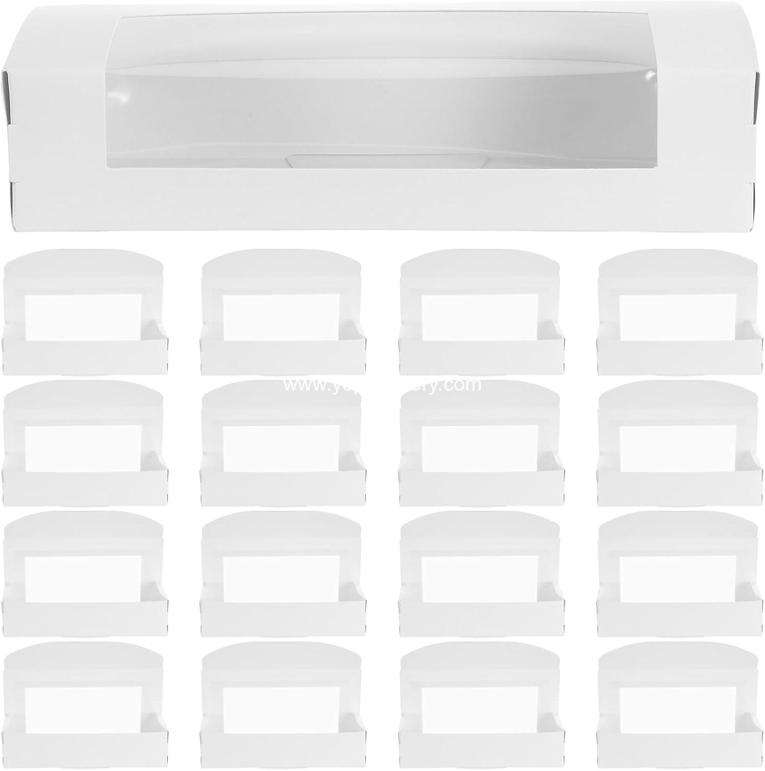 Wholesale Rectangular Window Bakery Boxes 20pcs for Cake, Pastry, Cookies, Chocolate, Muffins, 8.65x2.75x1.97, OEM Factory