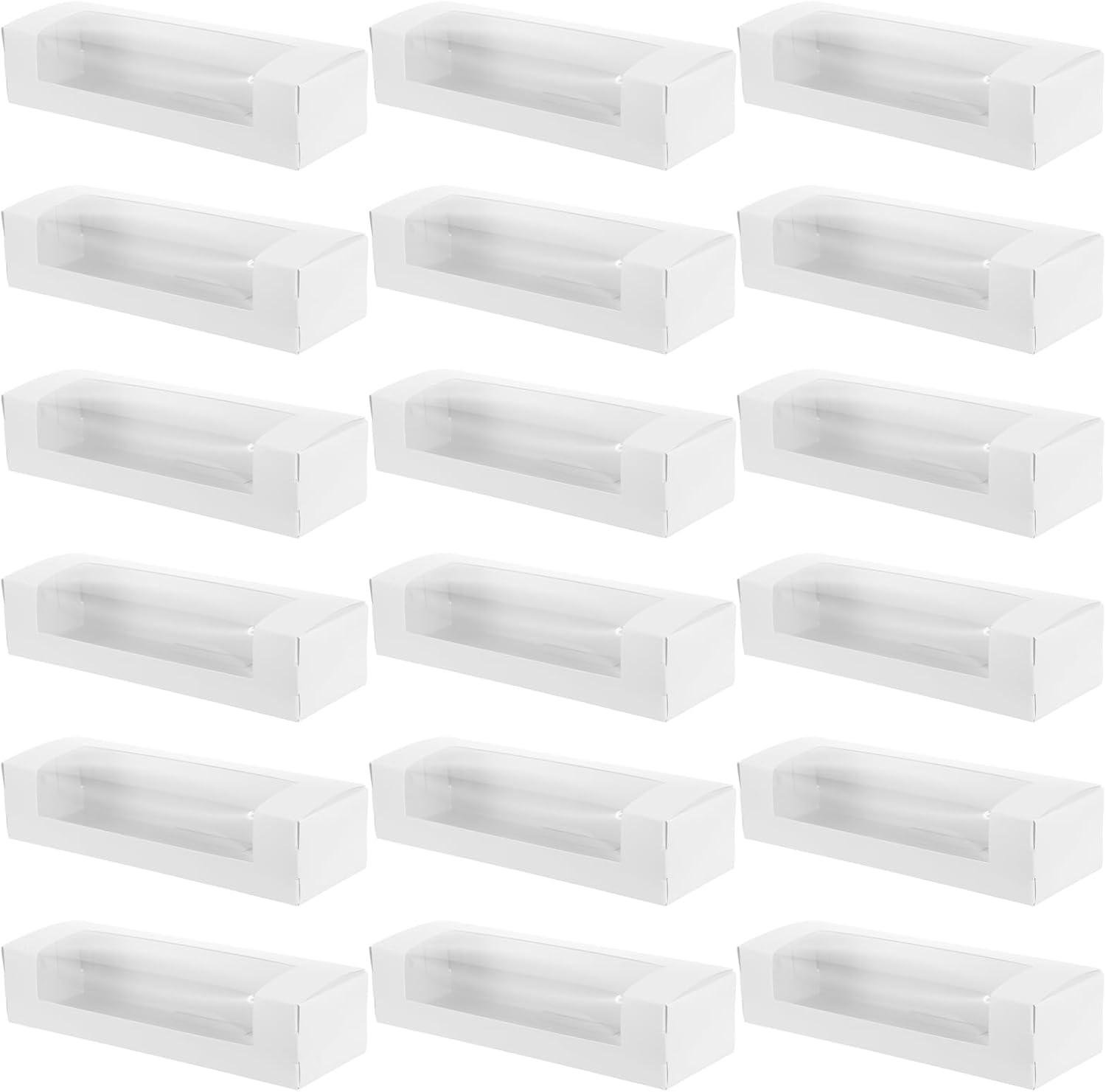 Wholesale Rectangular Window Bakery Boxes 20pcs for Cake, Pastry, Cookies, Chocolate, Muffins, 8.65x2.75x1.97, OEM Factory
