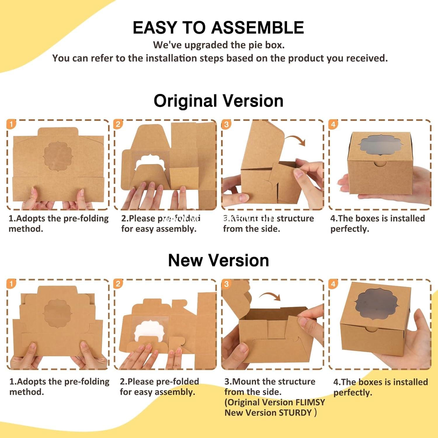 Wholesale 100pcs 4x4x2.5 Small Cookie Boxes, Mini Dessert Boxes with Window for Cupcakes, Macarons, Chocolate, Strawberries, Muffins - Factory