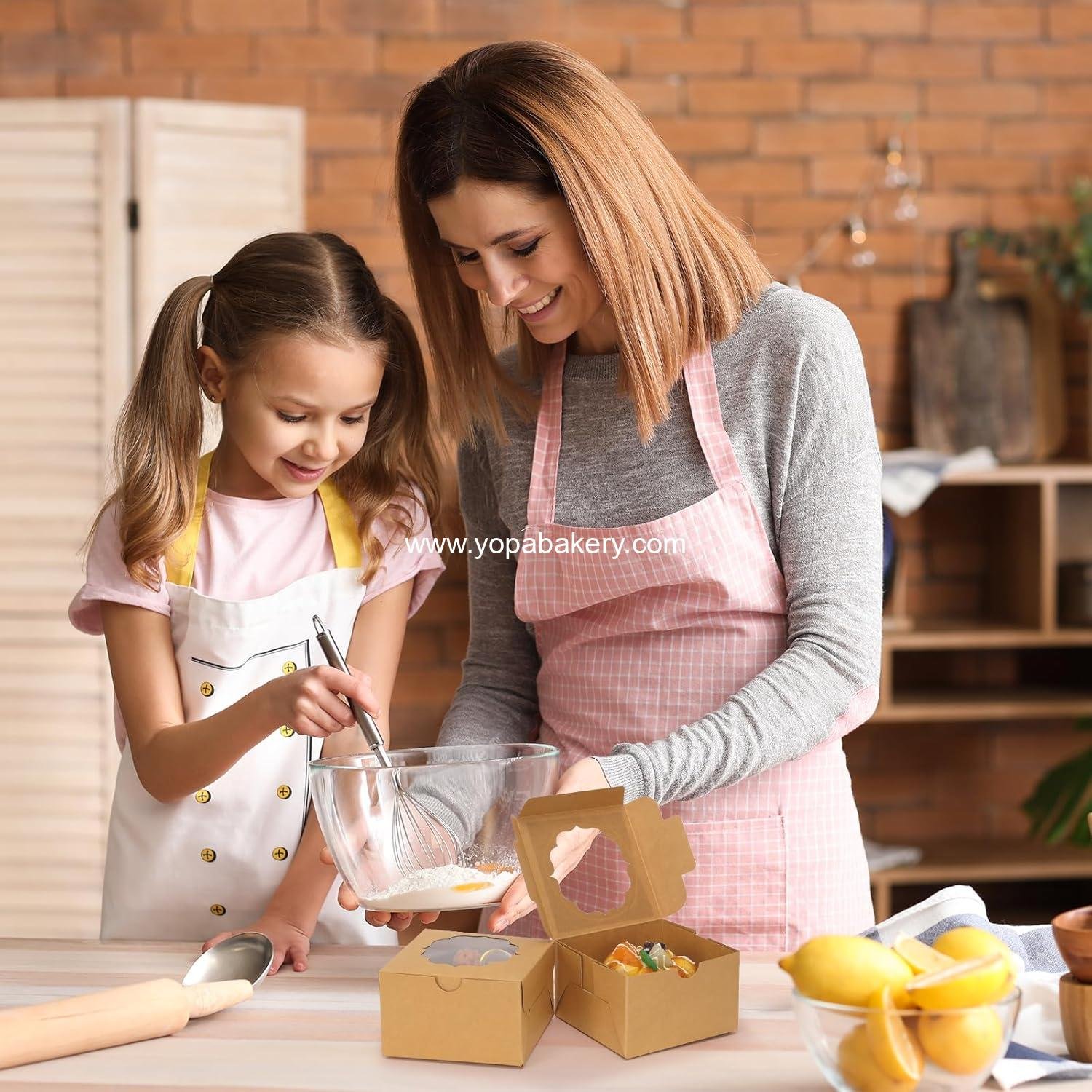 Wholesale 100pcs 4x4x2.5 Small Cookie Boxes, Mini Dessert Boxes with Window for Cupcakes, Macarons, Chocolate, Strawberries, Muffins - Factory