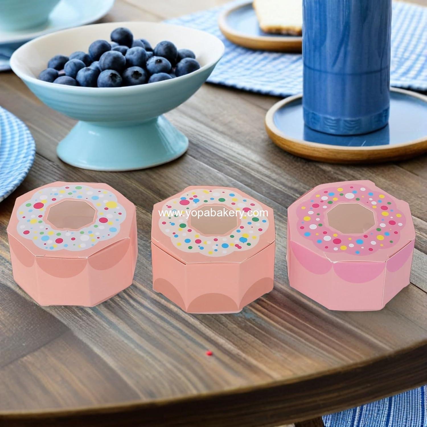 Wholesale 30PCS Donut Candy Treat Boxes - Empty Pastry Bakery Packaging for Wedding and Birthday Party Favors - Colorful Factory