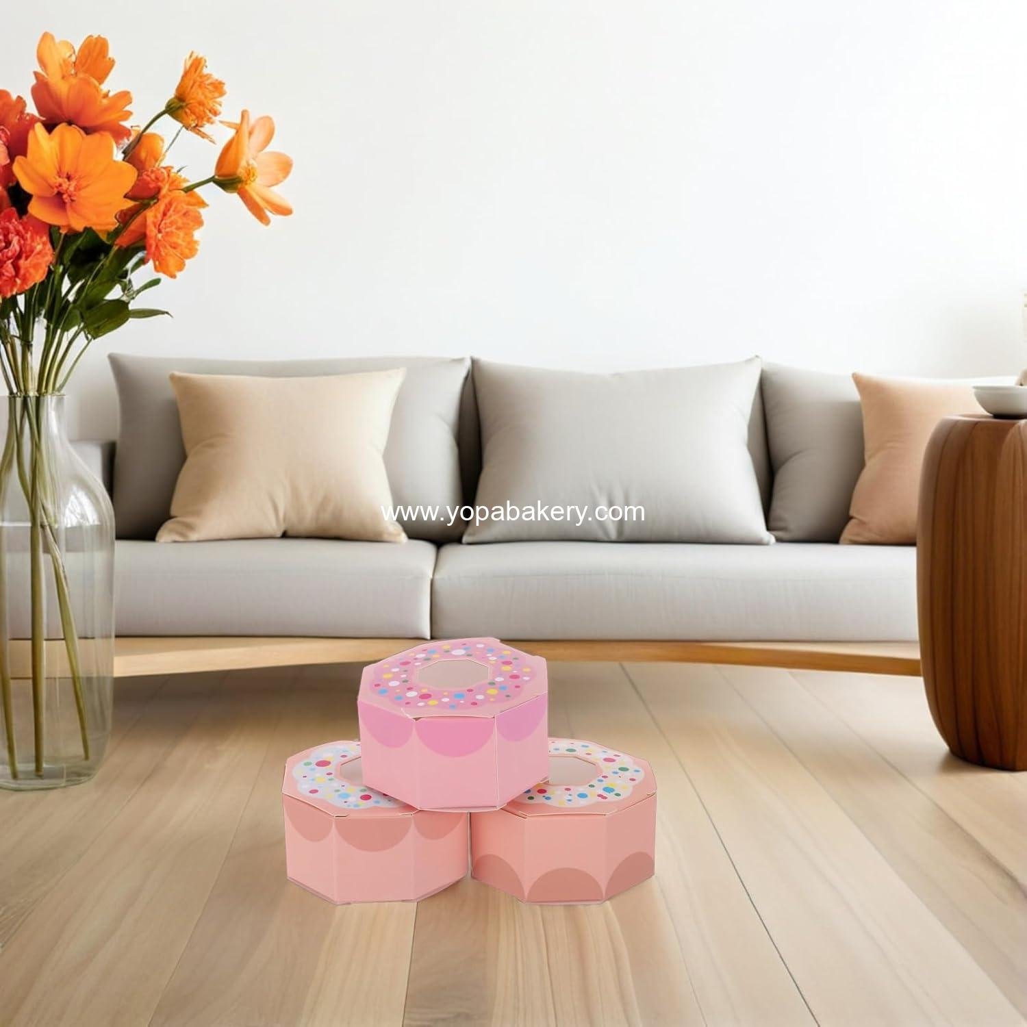 Wholesale 30PCS Donut Candy Treat Boxes - Empty Pastry Bakery Packaging for Wedding and Birthday Party Favors - Colorful Factory