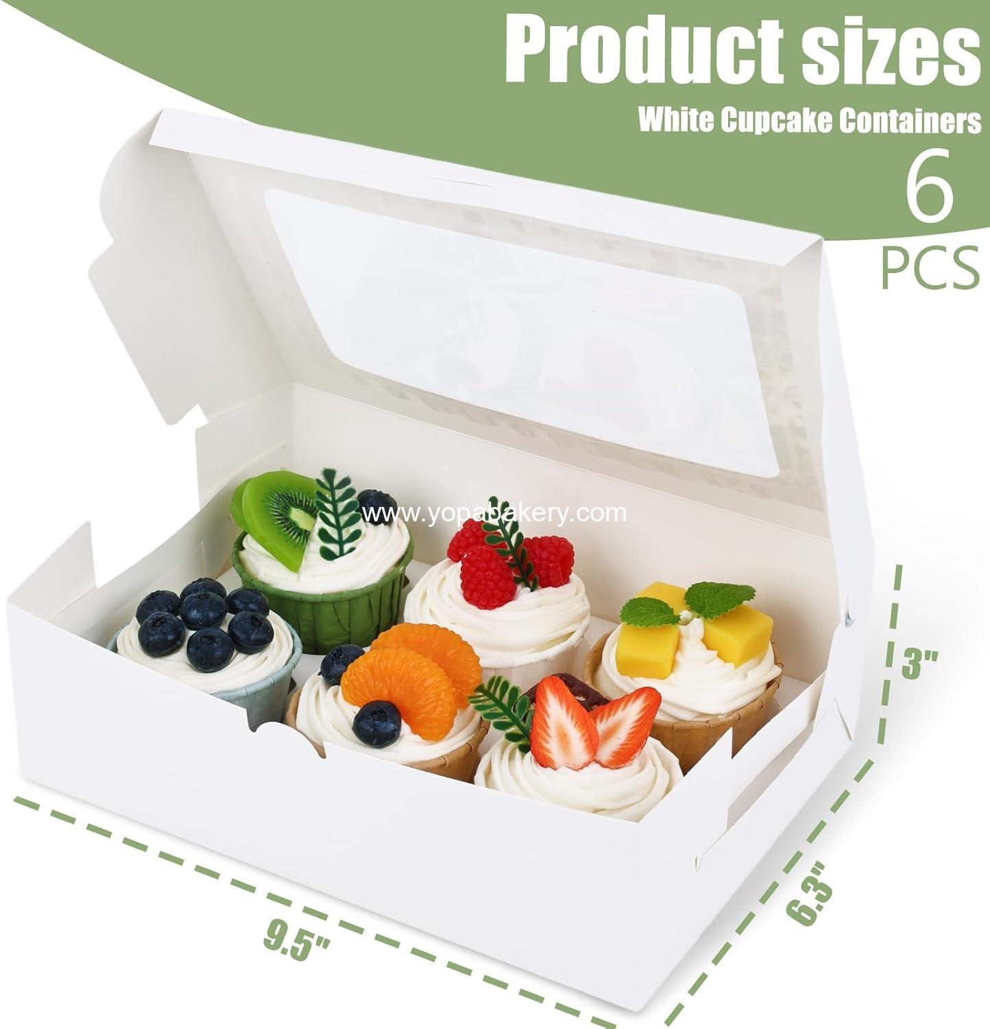 Wholesale 6-Piece White Cupcake Boxes with Window, Hold 36 Cupcakes Ideal for Birthday, Holiday Parties, Bakery Supplies, Factory