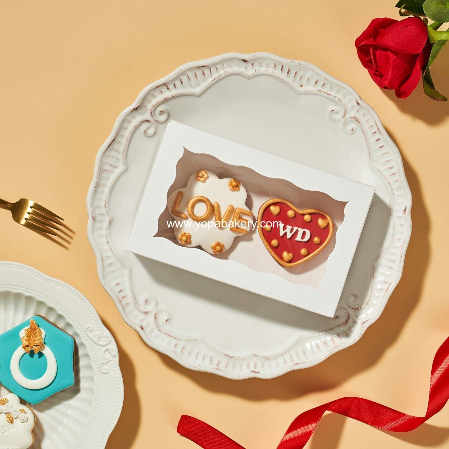 Wholesale 100 Pack Auto-Popup 7 x 4.375 x 1.5 Cookie Boxes for Macarons, Chocolate-Covered Treats, Pastries, and Cakesickles with Window - Factory