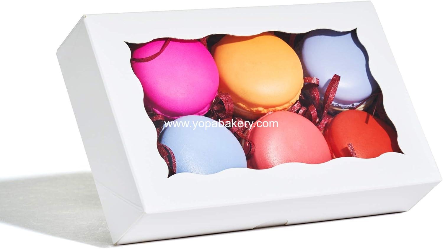 Wholesale 100 Pack Auto-Popup 7 x 4.375 x 1.5 Cookie Boxes for Macarons, Chocolate-Covered Treats, Pastries, and Cakesickles with Window - Factory