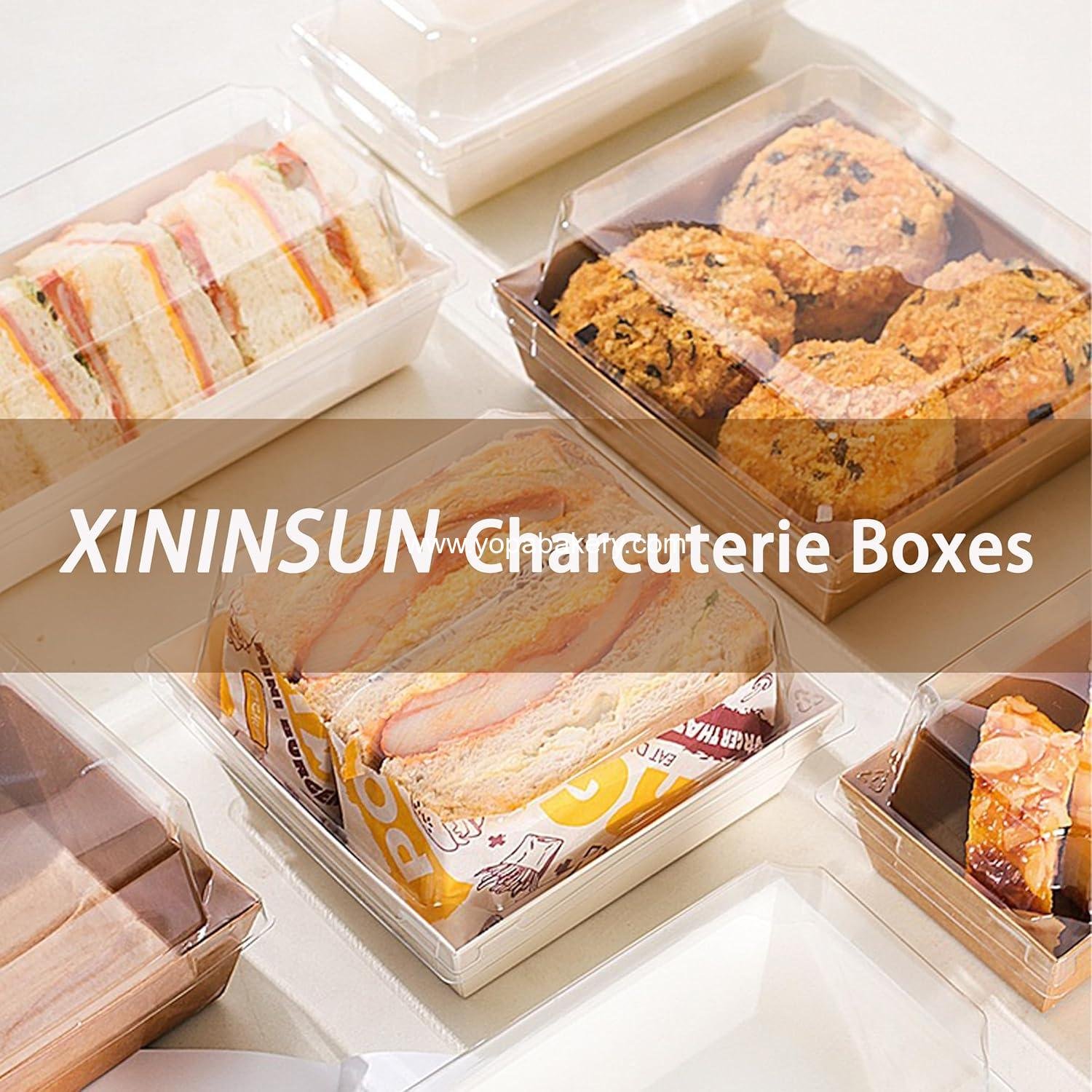 Wholesale Mini Charcuterie Boxes with Clear Lids, Disposable 4-Inch Dessert Containers for Chocolate Strawberries, Sandwiches, Cookies, Cake Slices, Brown, 50 Pack - Factory