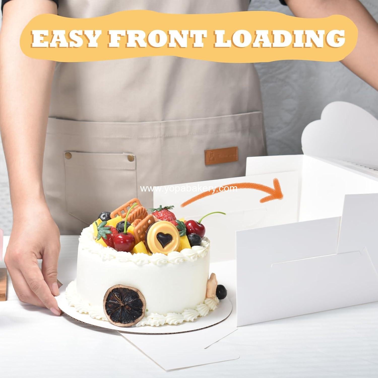 Wholesale 40pcs 8x8x5 Inches Cake Boxes with Cake Boards (20 Boxes & 20 Boards), White 8 Inch Cake Containers with Window, Square Cardboard Pastry Boxes for Christmas Thanksgiving Factory