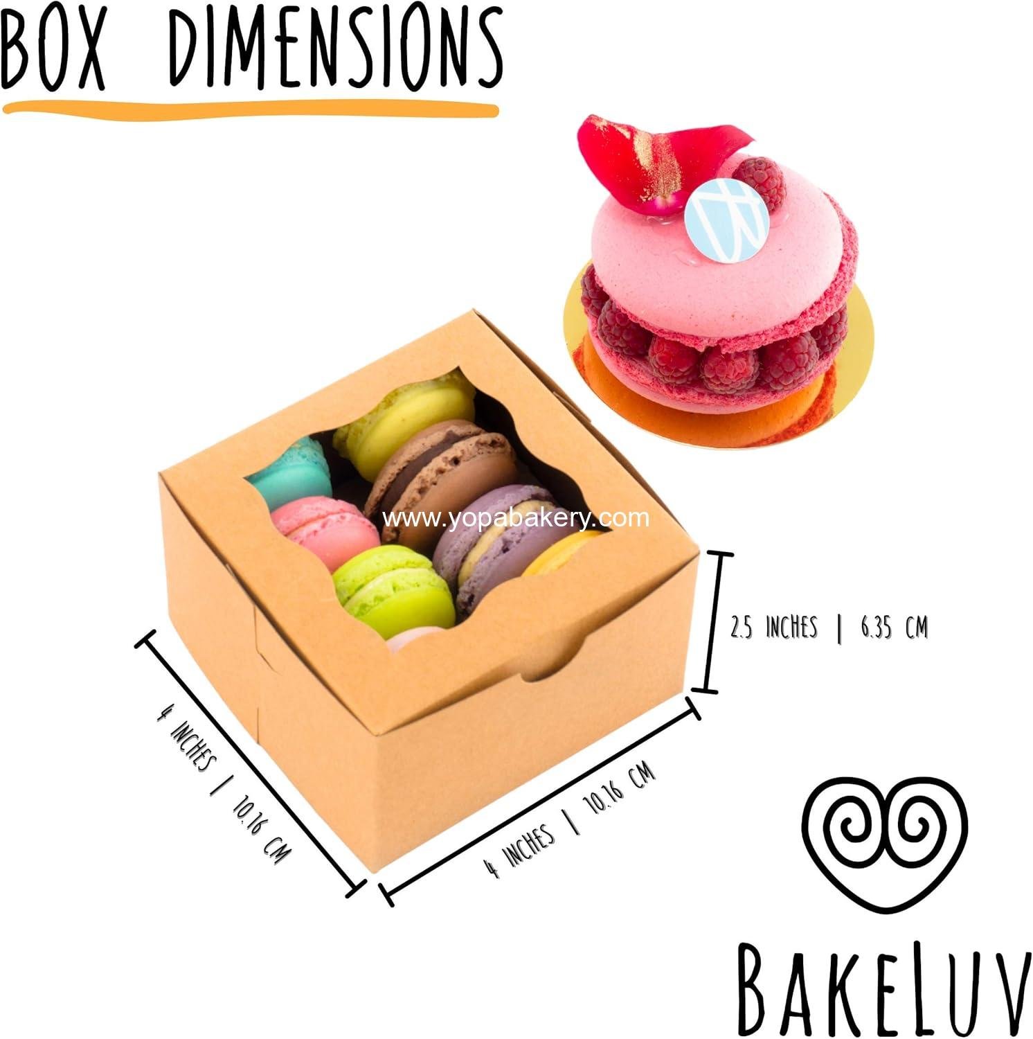 Wholesale 100pcs Brown Small Cookie Boxes with Window, 4x4x2.5 Inches Bakery Boxes for Mini Cakes, Treats, Macarons, and Individual Cupcakes, Gift Giving Factory