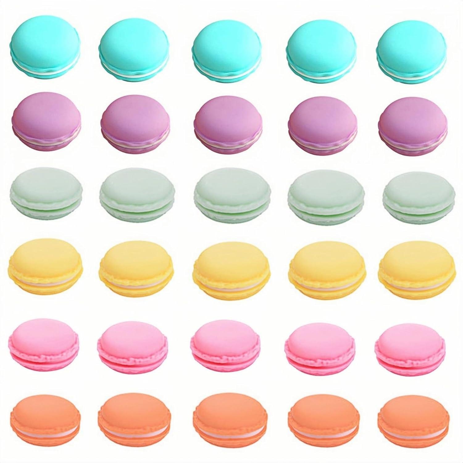 HAN SHENG Jewelry Organizer for Earrings, Rings, Necklaces, 30 Pack Cute Macaron 1.6 Inch Mini Travel Cases, Portable Plastic Storage Boxes Container (Multicolor)