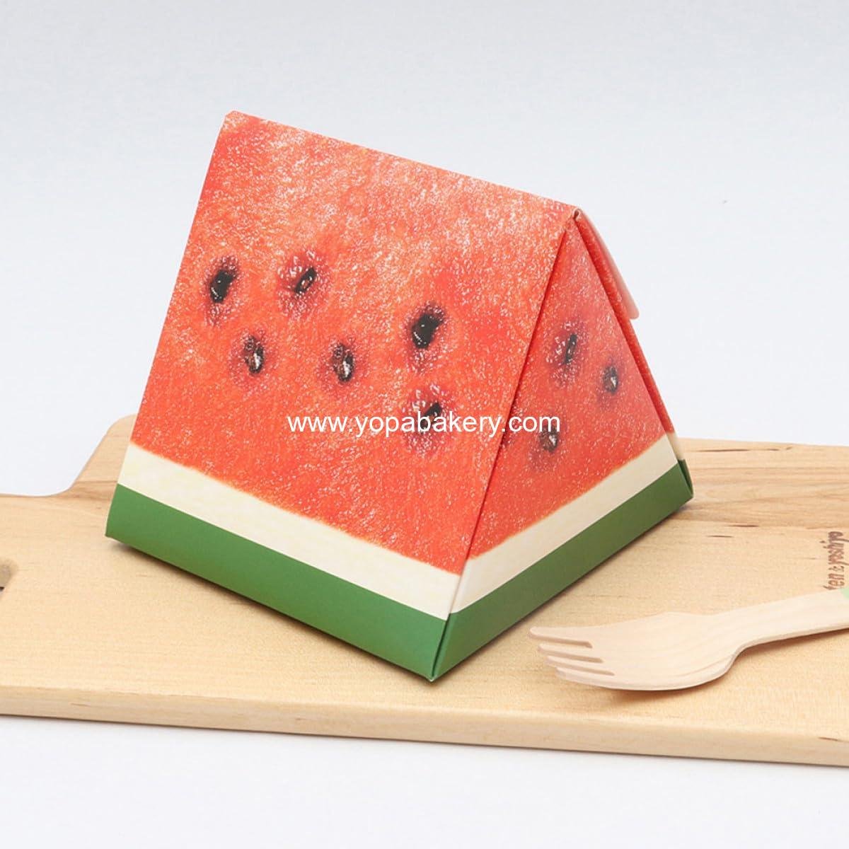 Wholesale Watermelon Shape Small Cake Packaging Boxes Triangular Pastry and Dessert Paper Boxes for Weddings Birthdays Parties Mini Cakes Cookies Donuts Factory